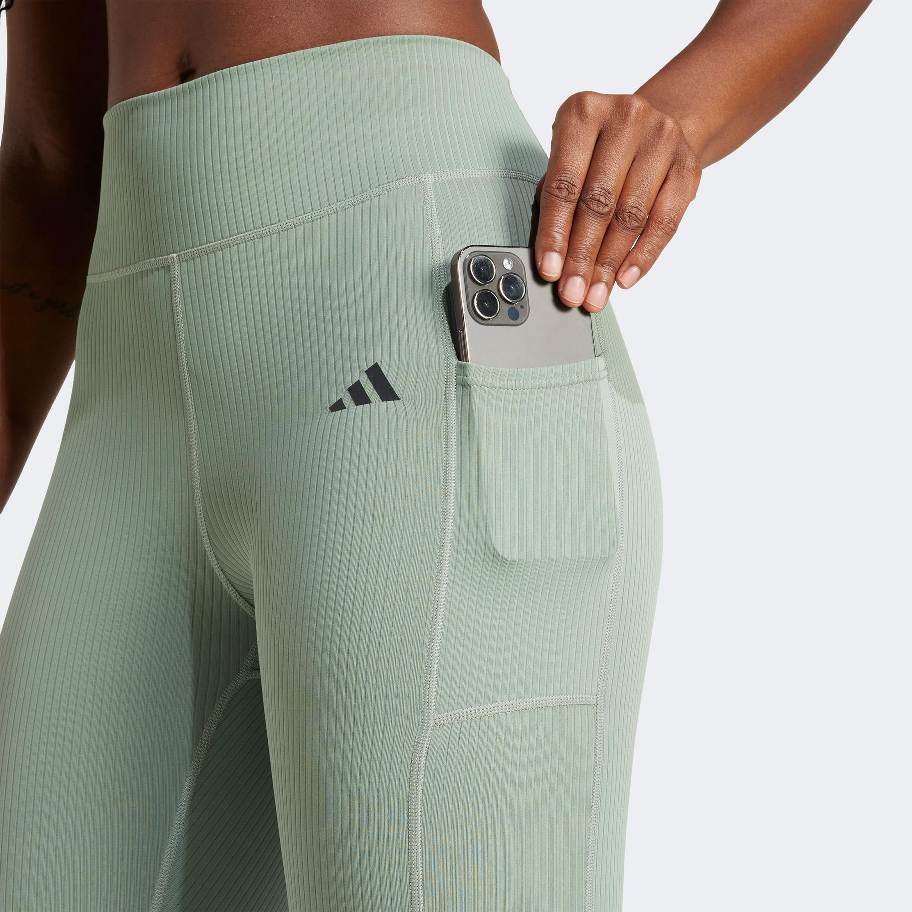 adidas Optime Rib 7/8 Kadın Yeşil Tayt