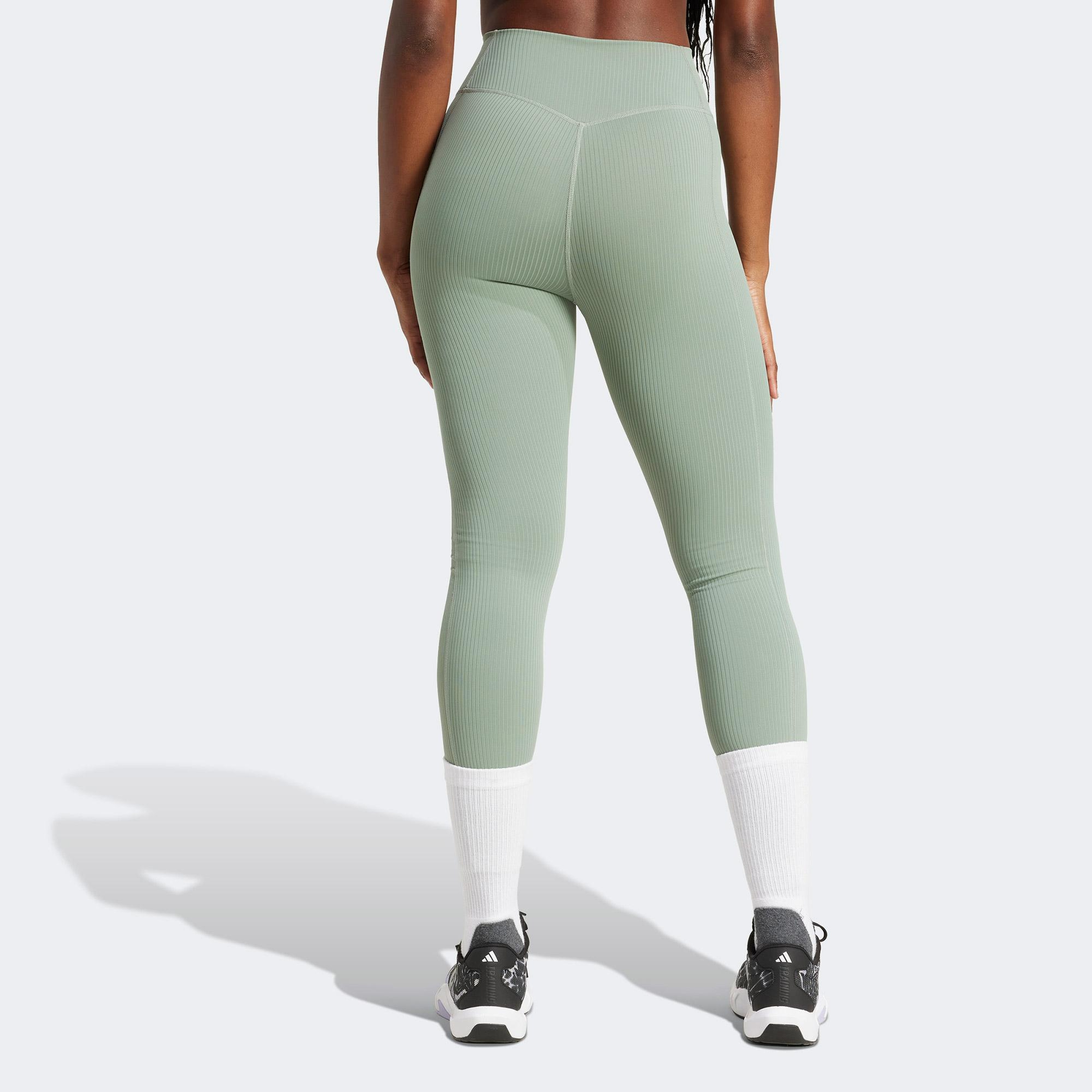 adidas Optime Rib 7/8 Kadın Yeşil Tayt