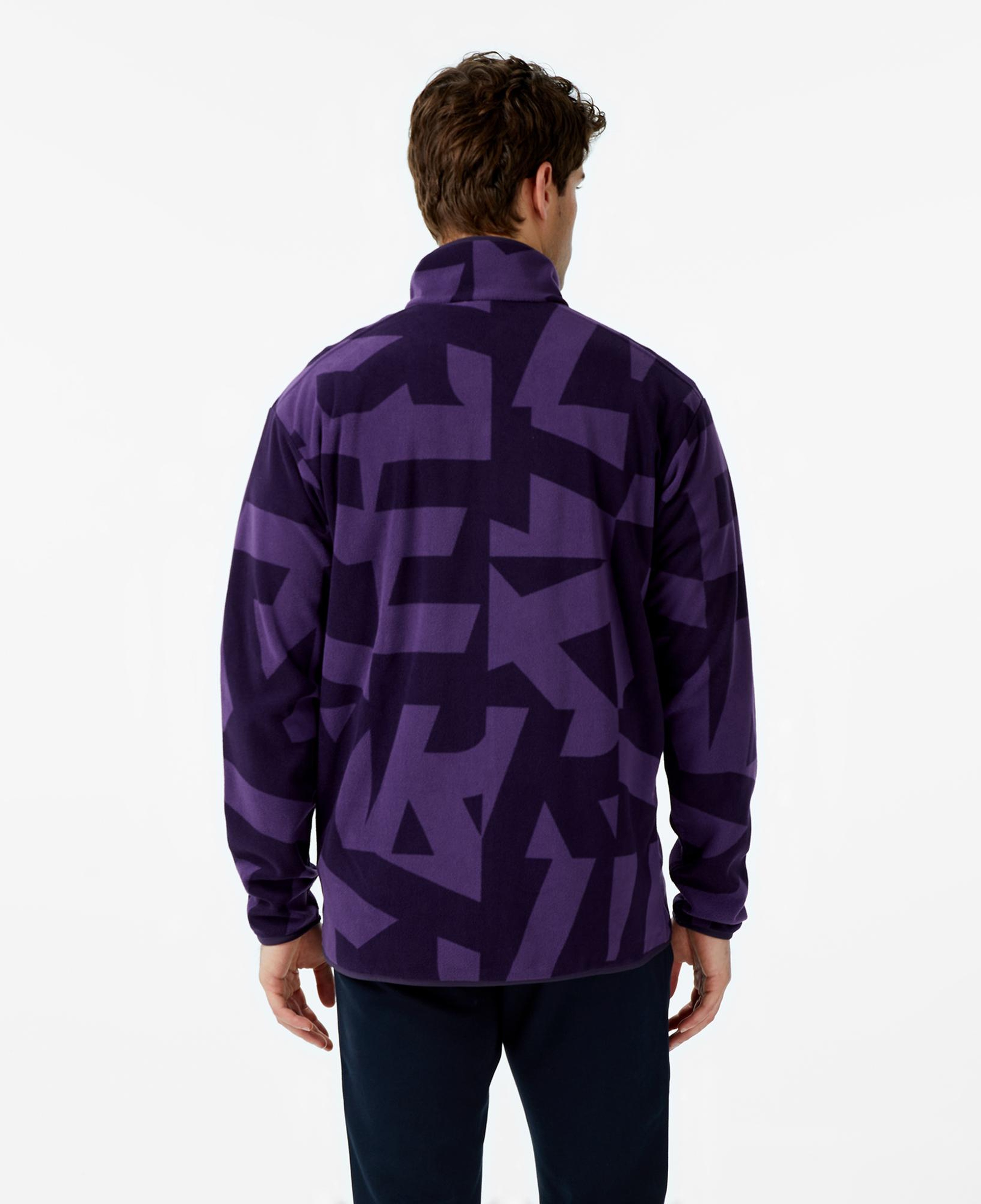 adidas Terrex Multi Printed Full Zip Fleece Erkek Mor Yürüyüş Polar