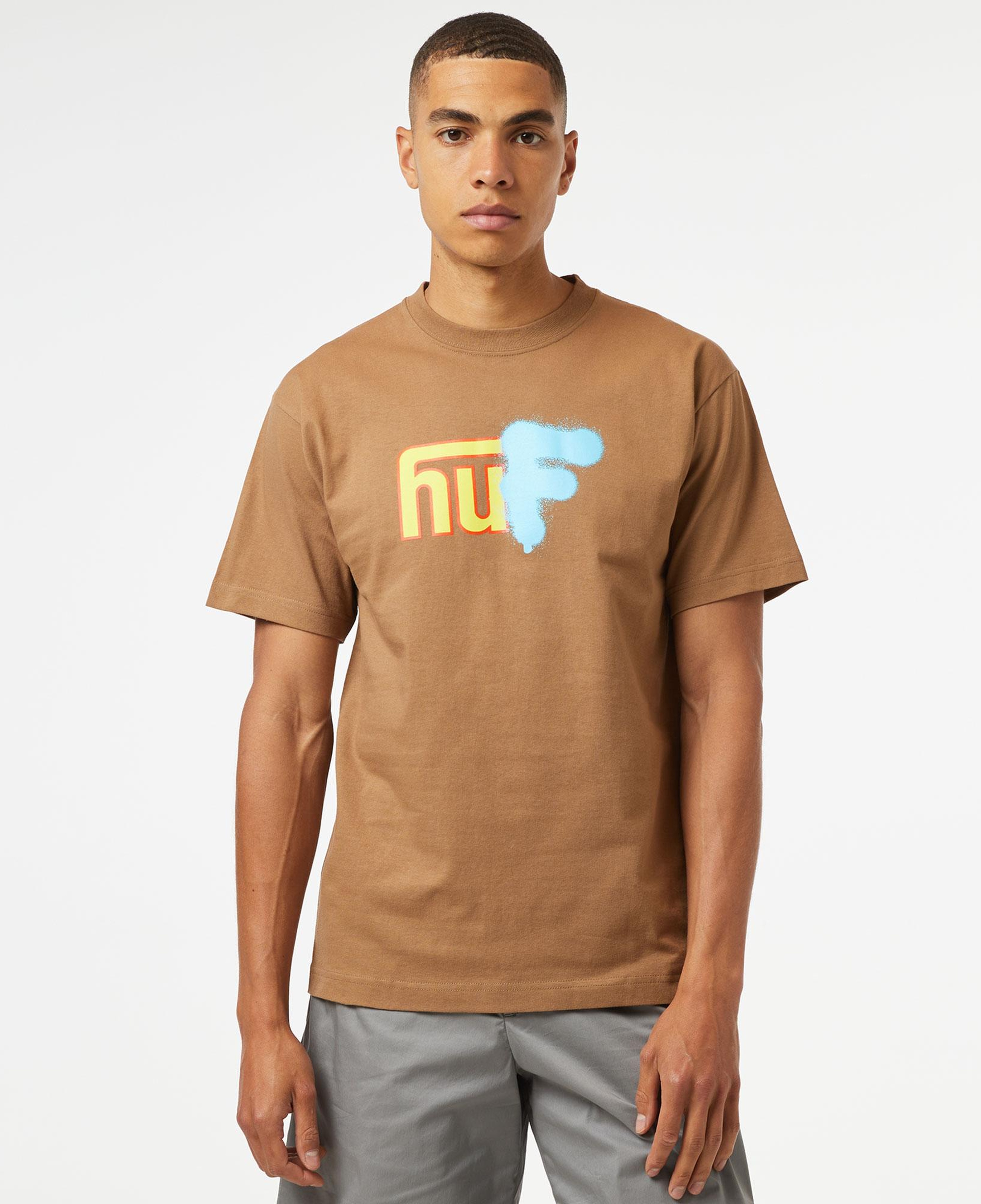 HUF Upside Downtown S/S Erkek Krem T-Shirt