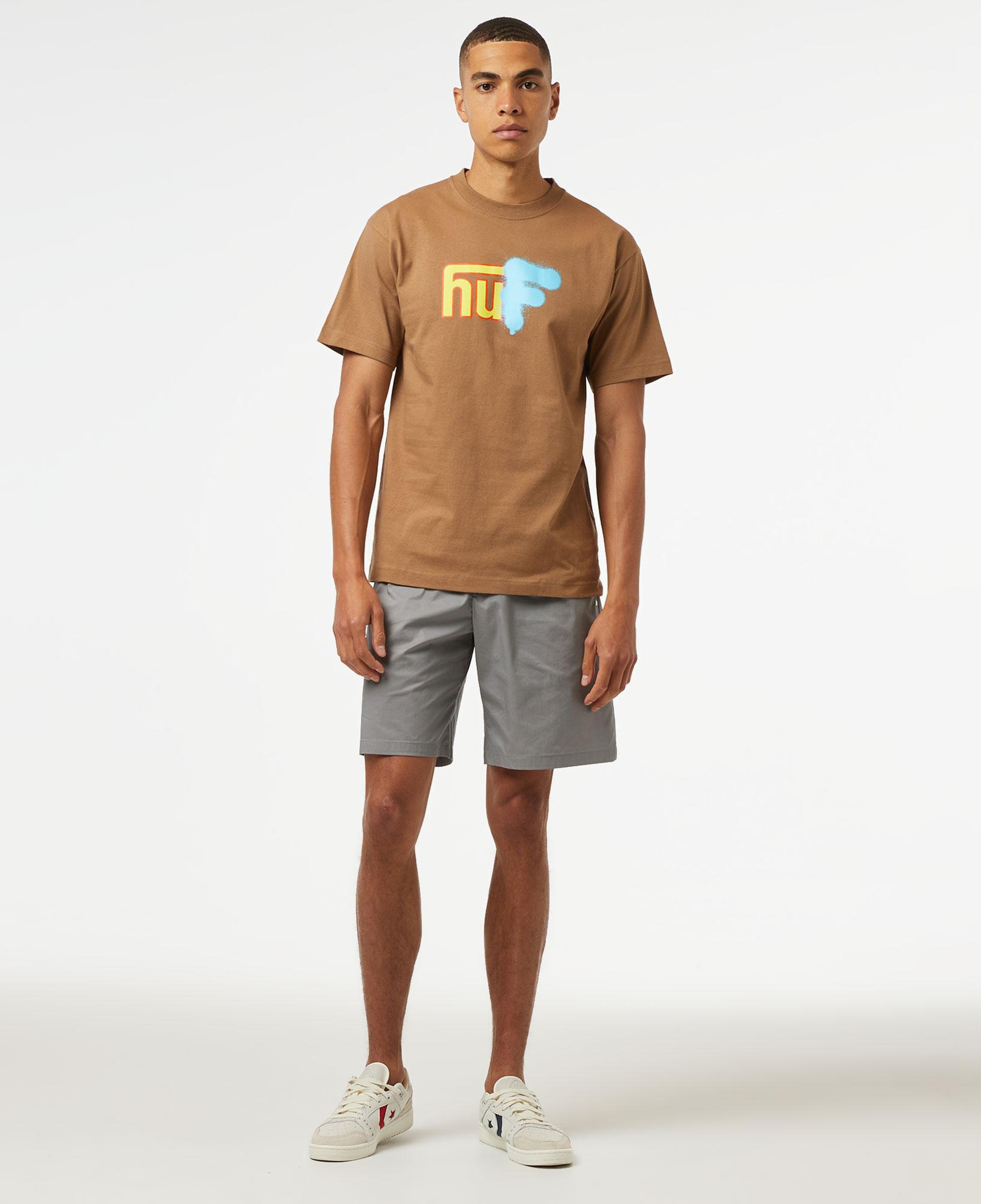 HUF Upside Downtown S/S Erkek Krem T-Shirt