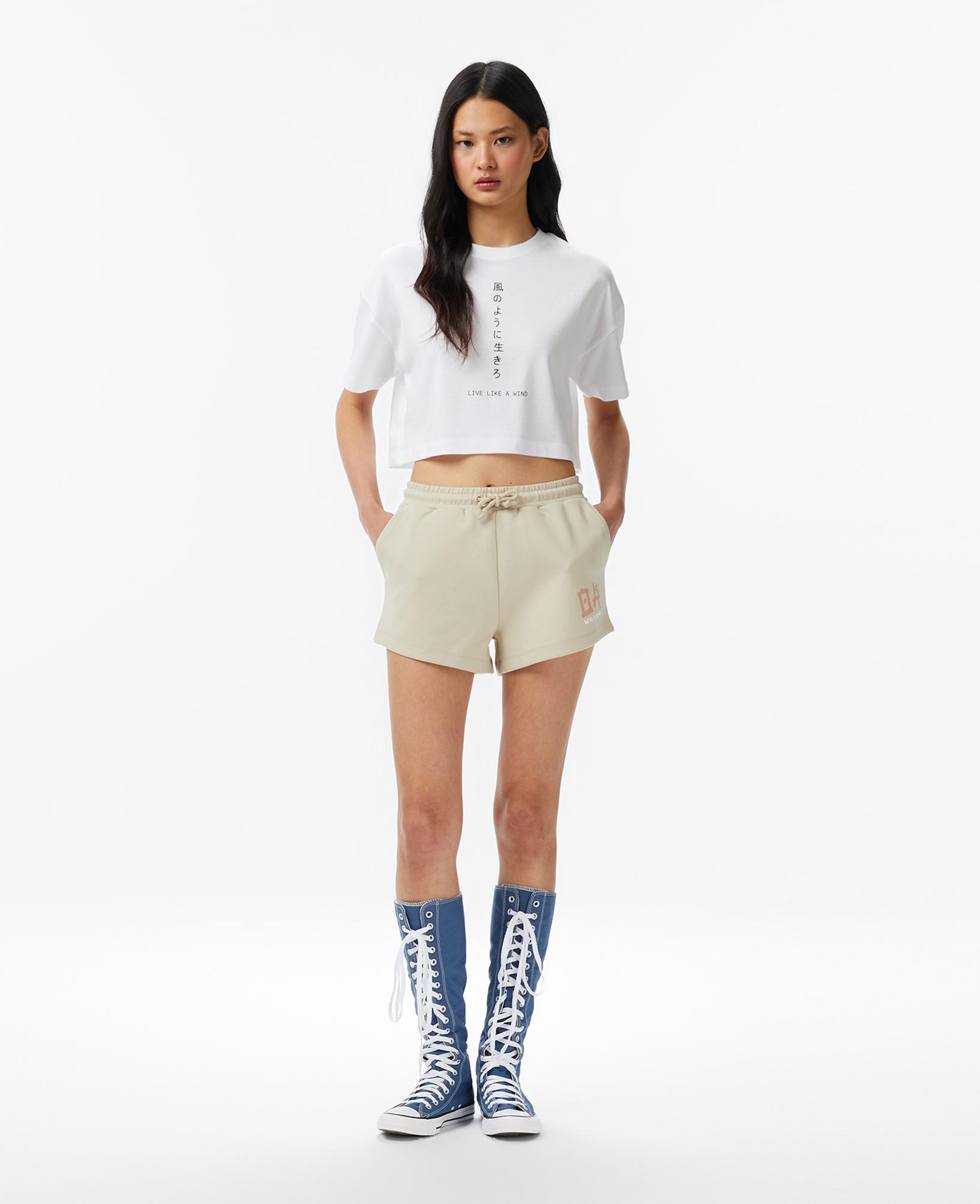 UNITED4 Regular Fit Kadın Beyaz T-Shirt