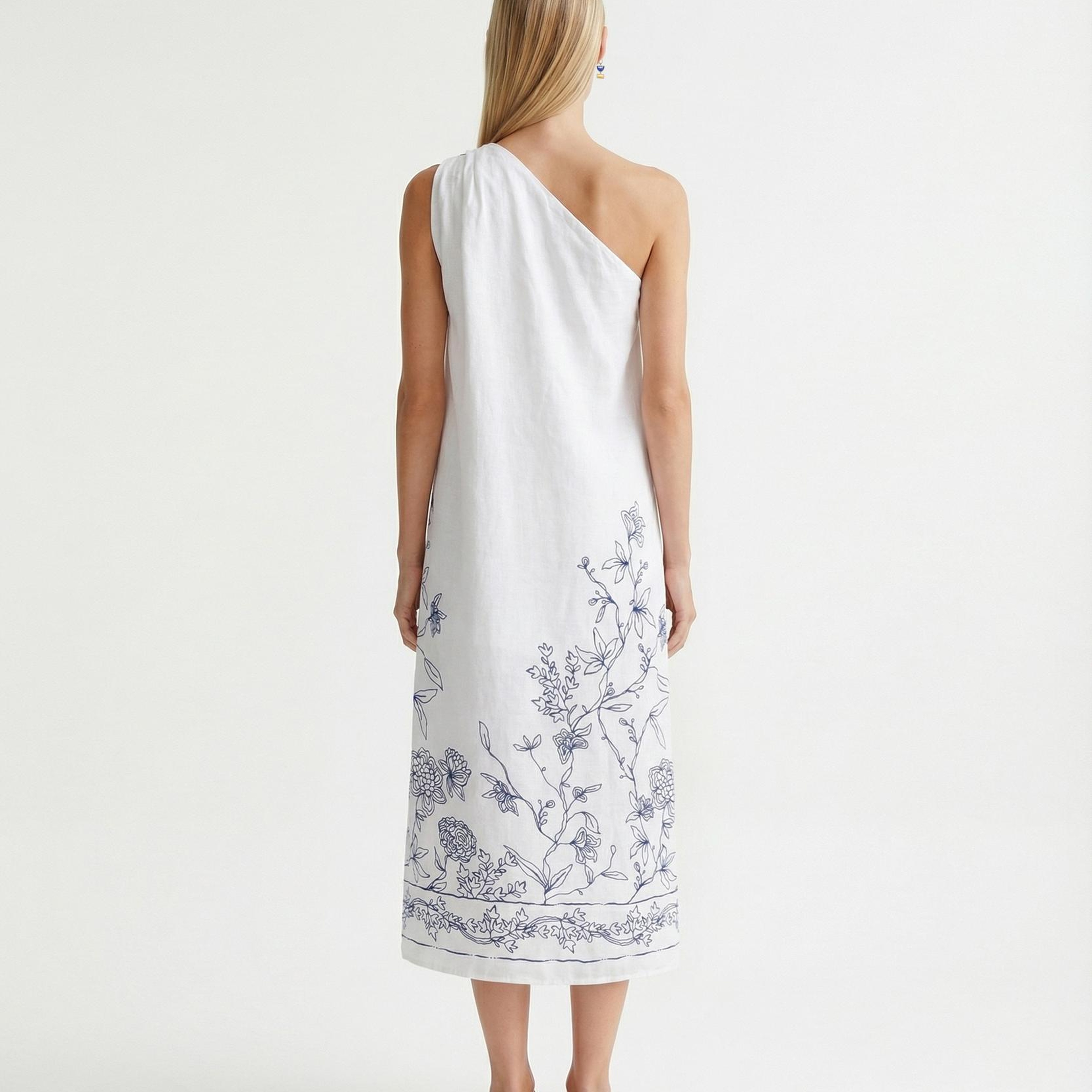 YARGICI Bol Tek Omuz Yaka Kolsuz Elbise