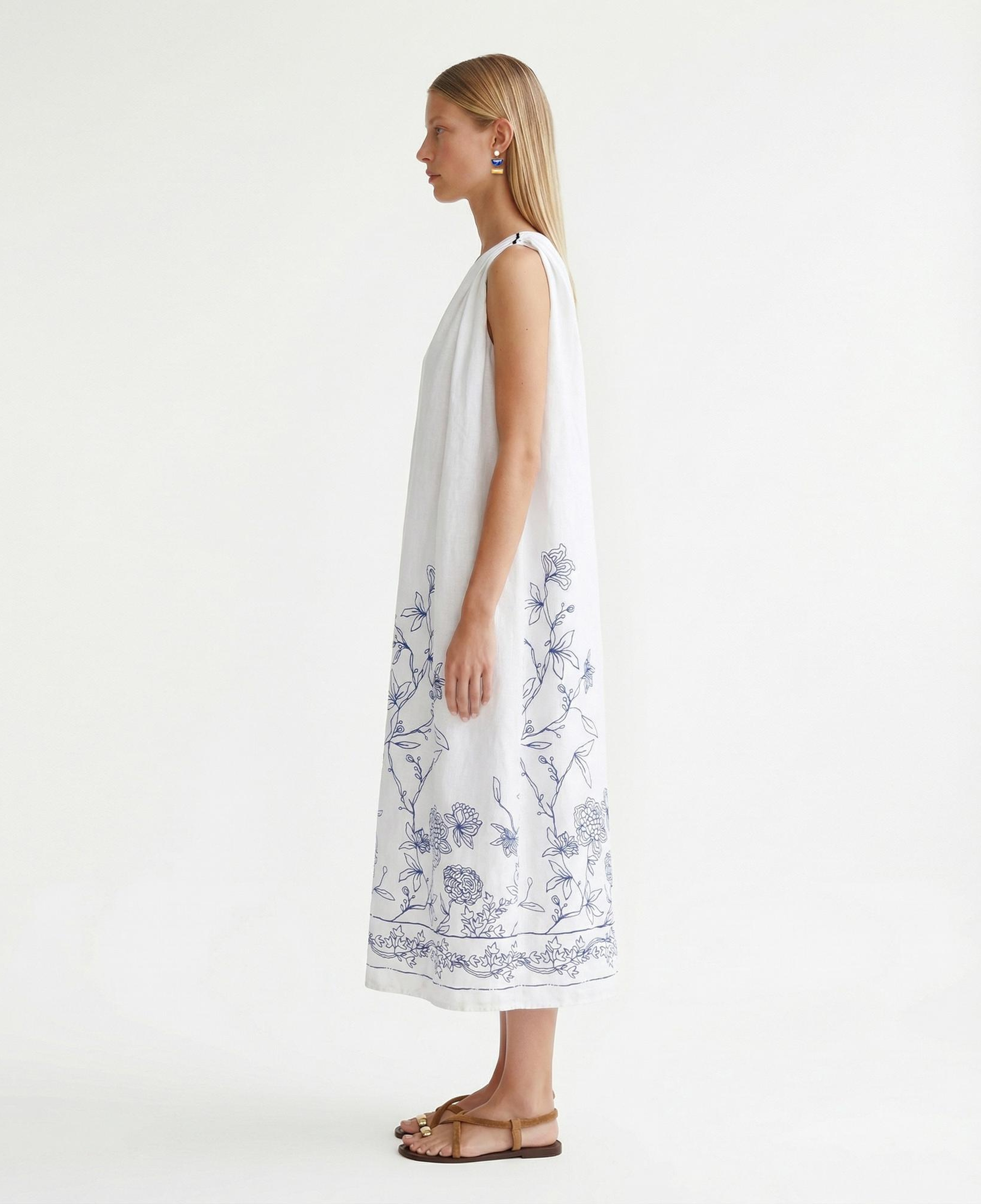 YARGICI Bol Tek Omuz Yaka Kolsuz Elbise