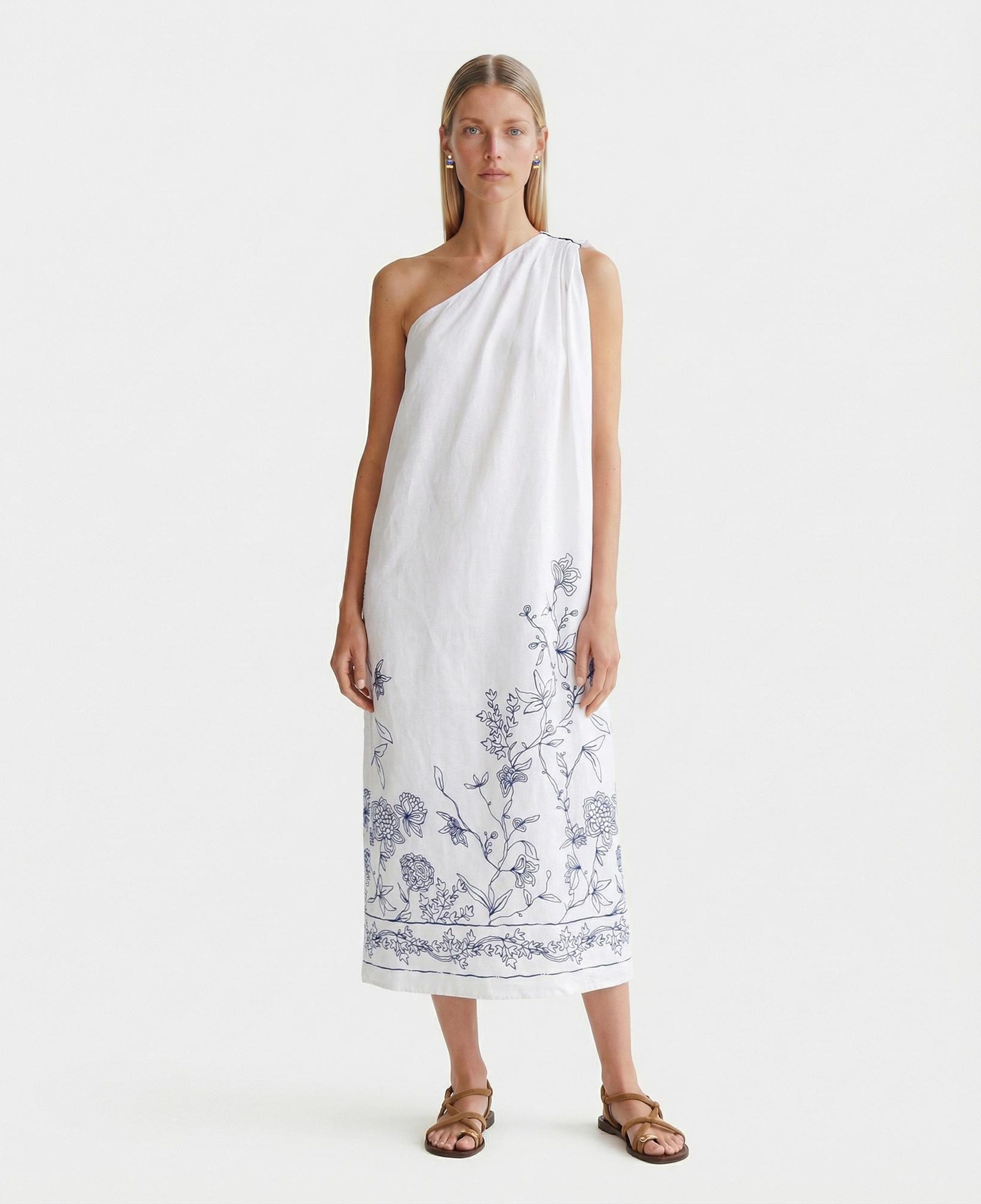 YARGICI Bol Tek Omuz Yaka Kolsuz Elbise