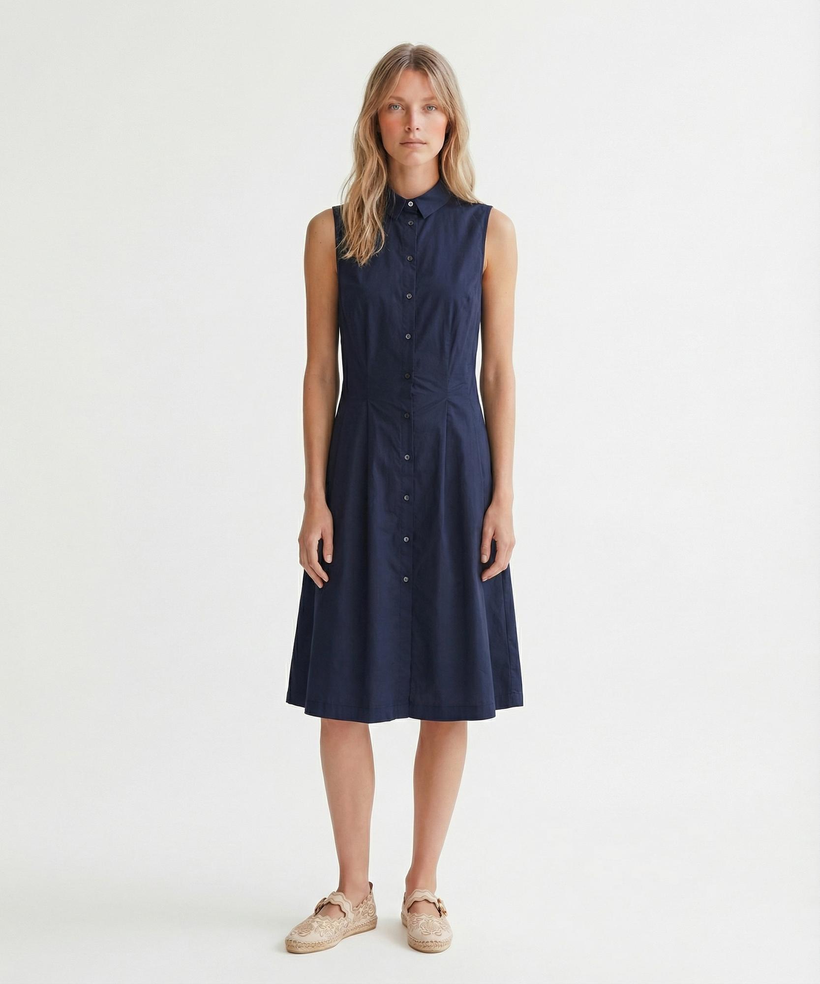 YARGICI Dar Gömlek Yaka Kolsuz Elbise