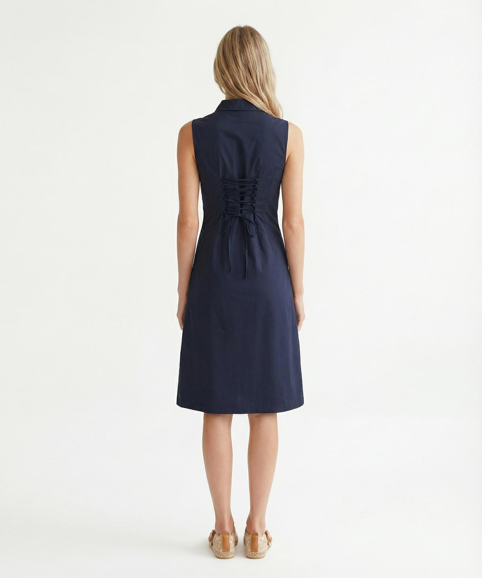 YARGICI Dar Gömlek Yaka Kolsuz Elbise