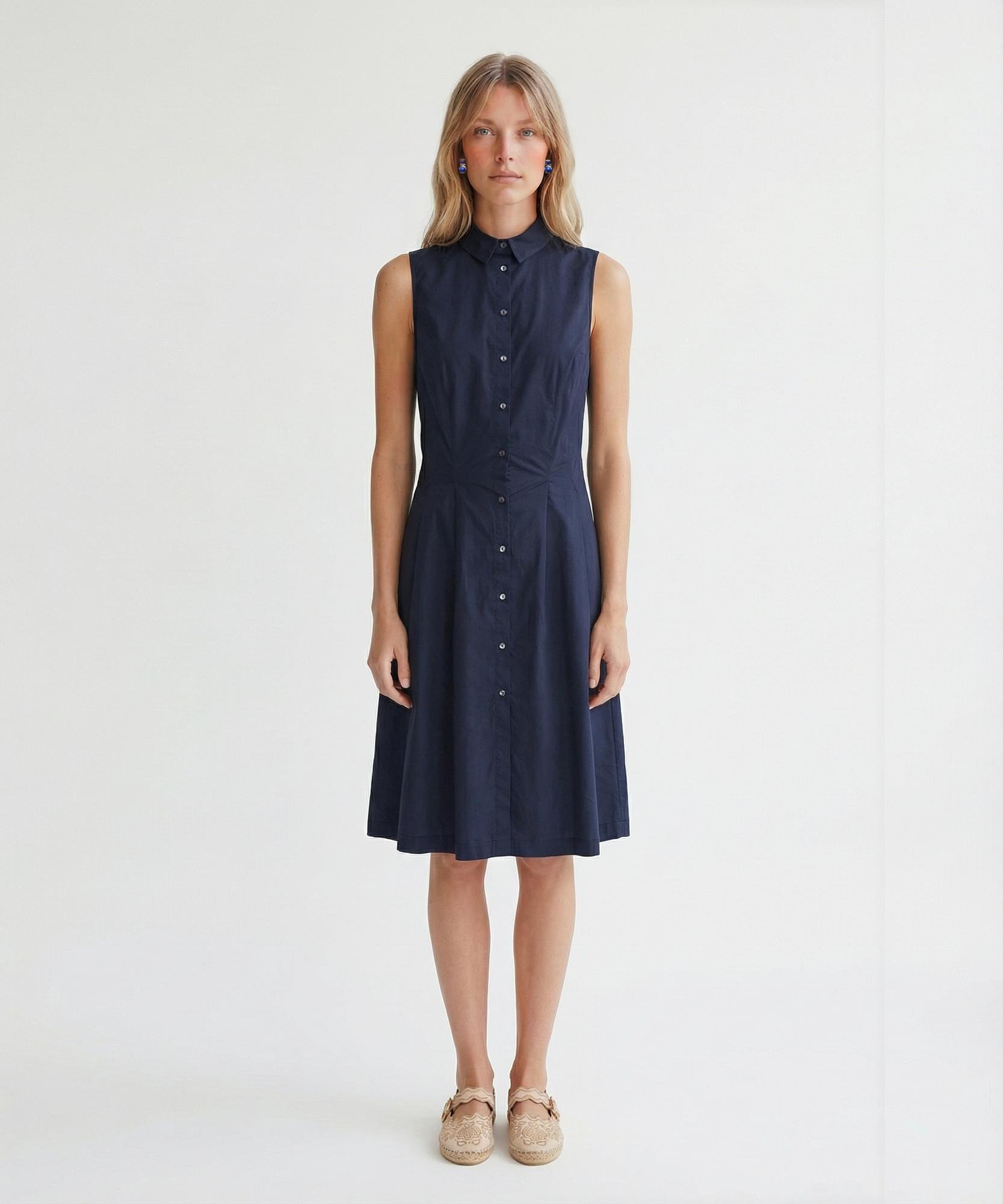 YARGICI Dar Gömlek Yaka Kolsuz Elbise