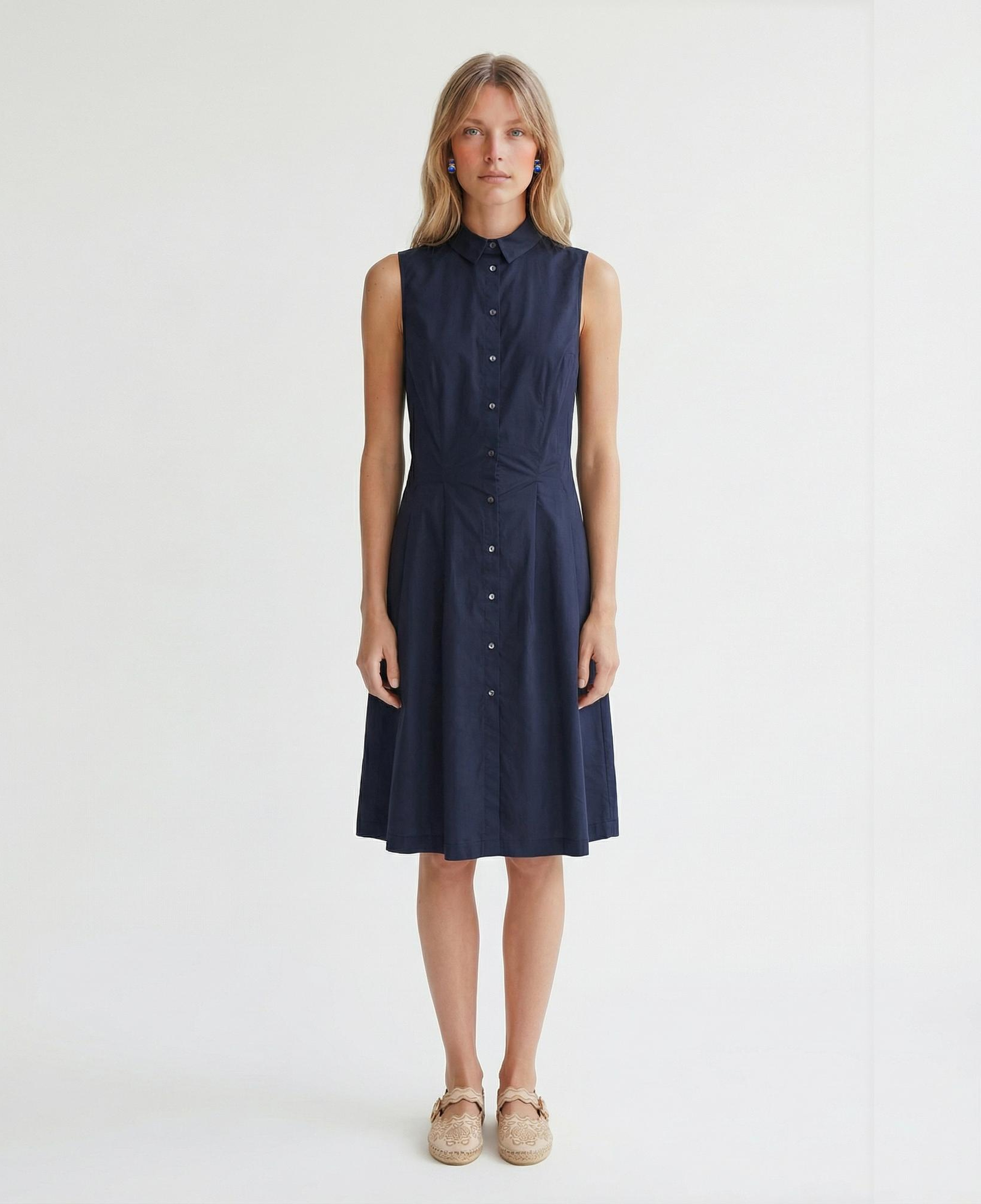 YARGICI Dar Gömlek Yaka Kolsuz Elbise