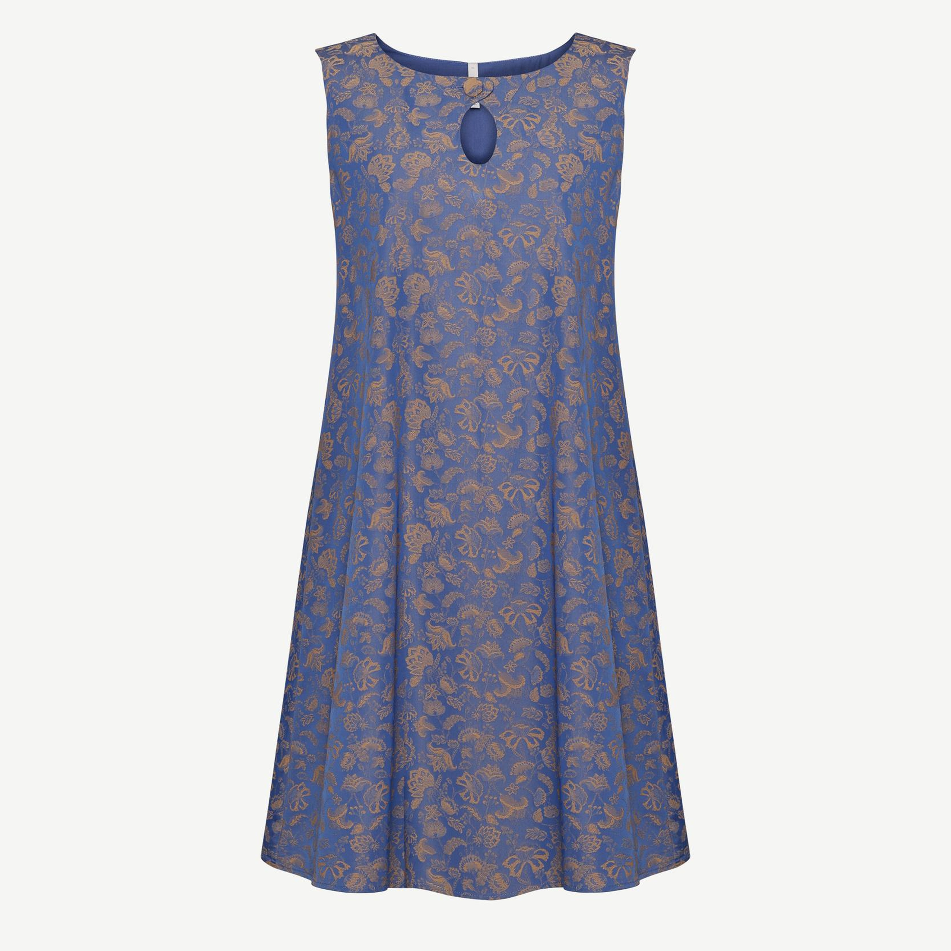 YARGICI A Form Bisiklet Yaka Kolsuz Elbise