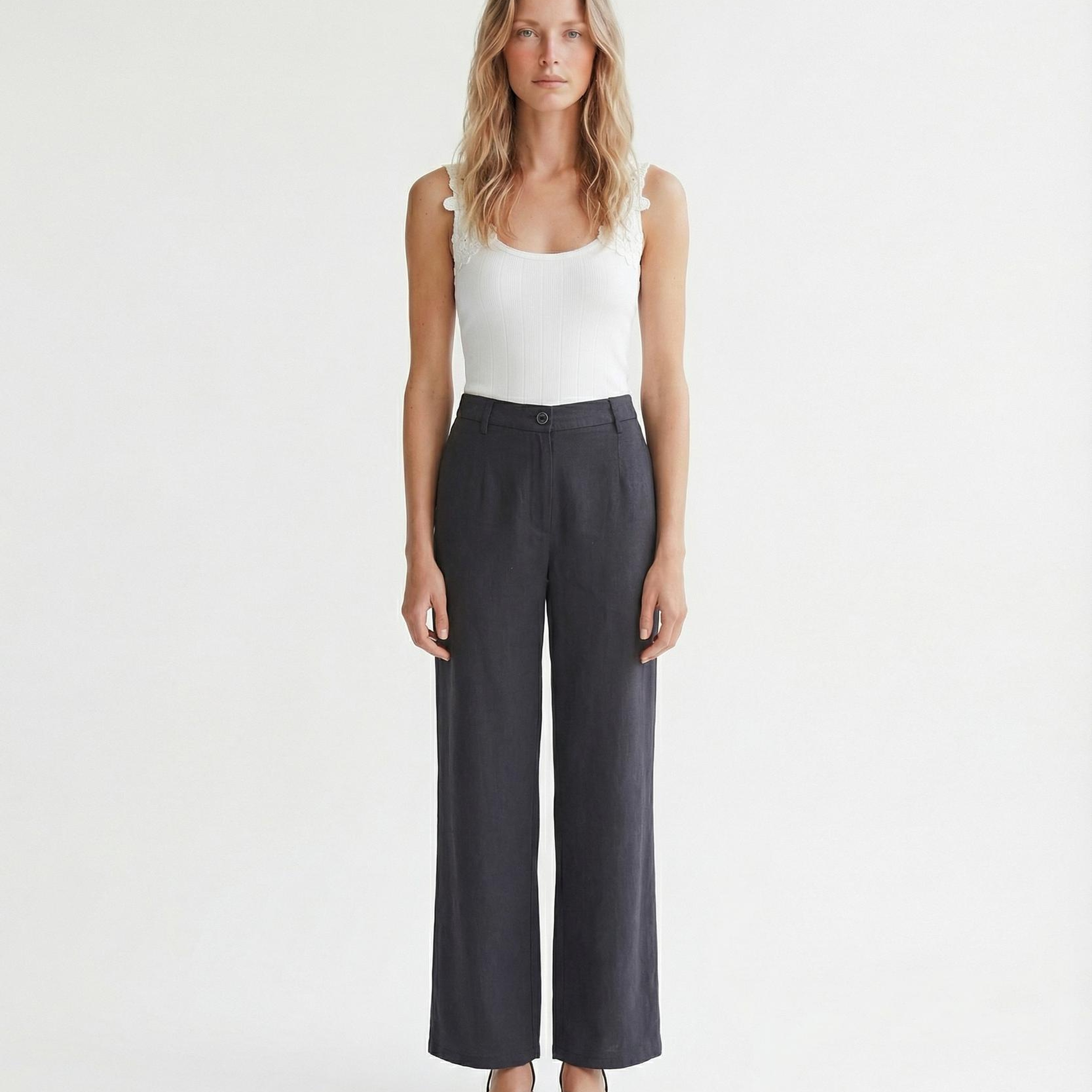 YARGICI Geniş Yüksek Bel Pantolon