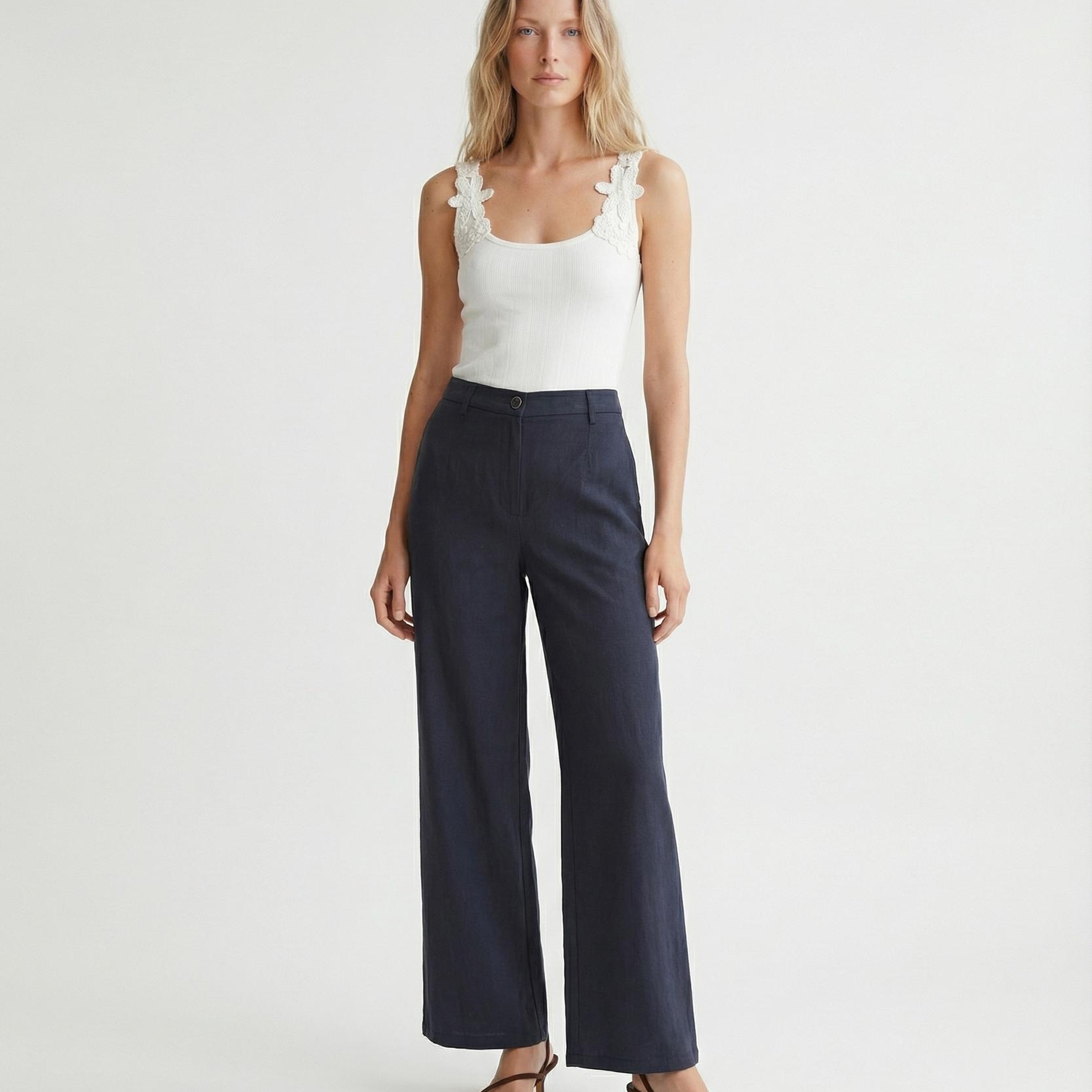 YARGICI Geniş Yüksek Bel Pantolon