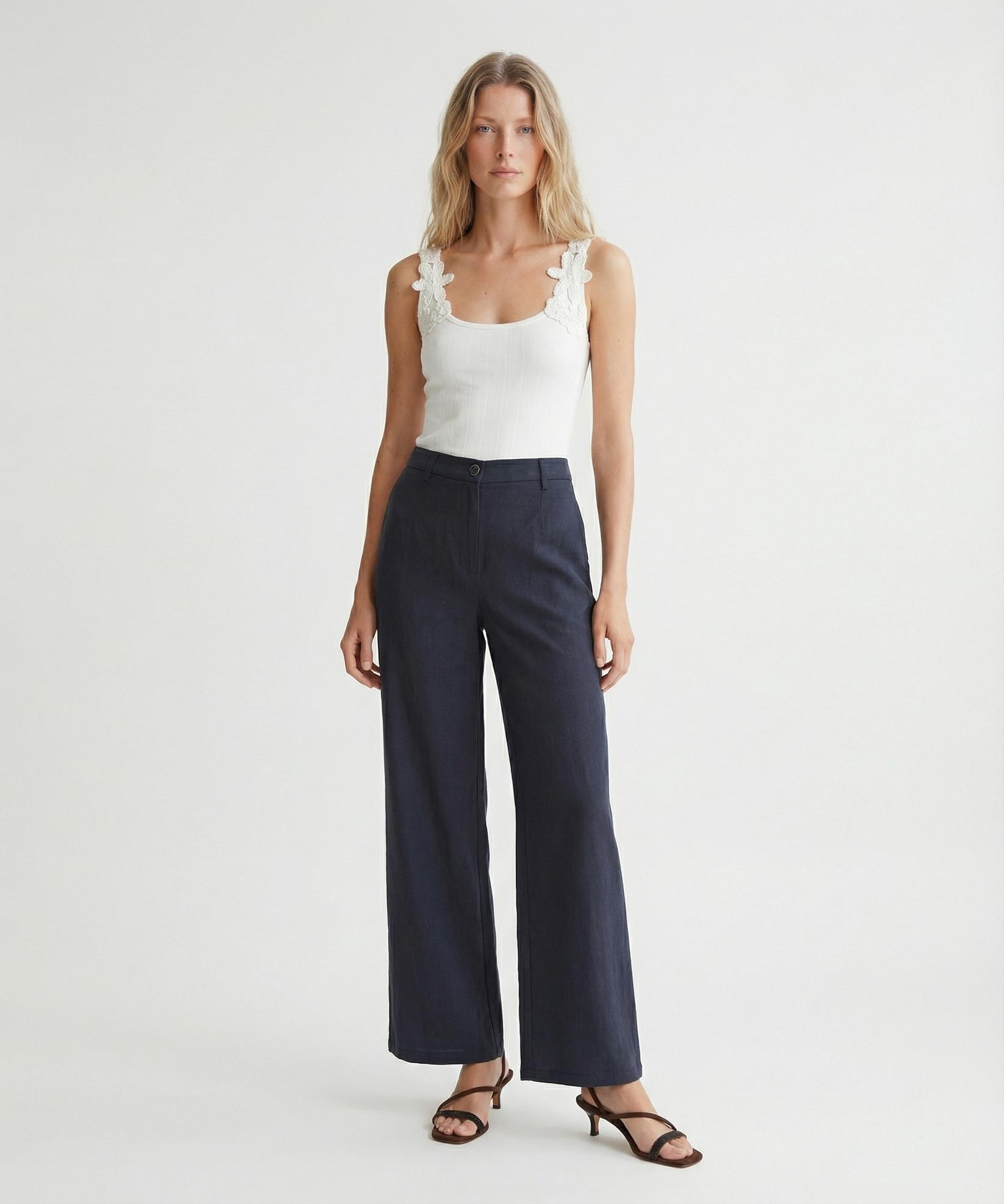 YARGICI Geniş Yüksek Bel Pantolon