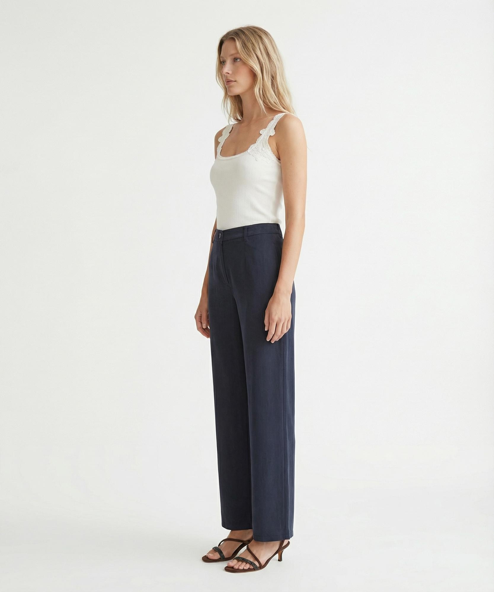 YARGICI Geniş Yüksek Bel Pantolon