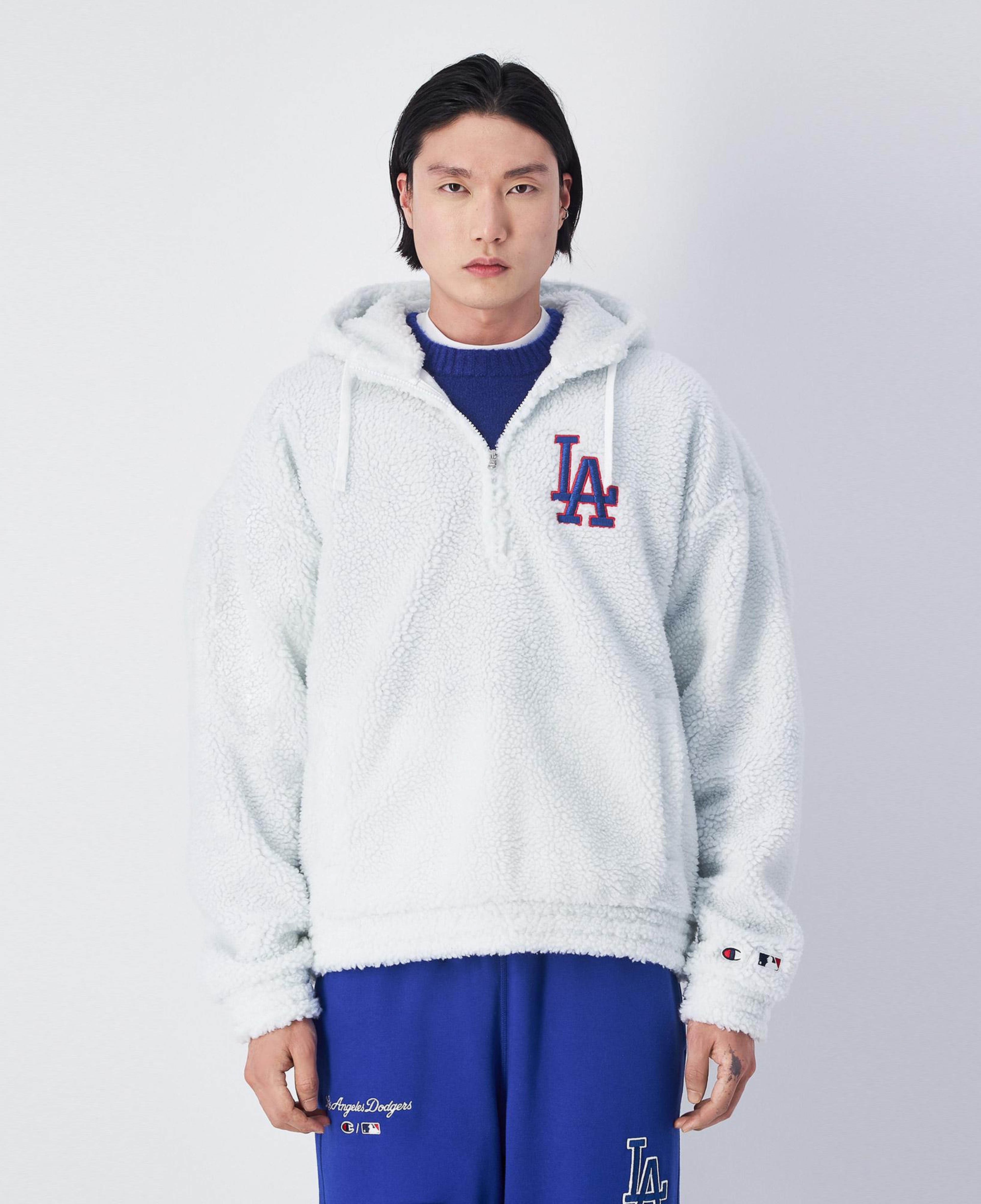 Champion Hooded Half Zip Erkek Beyaz Hoodie