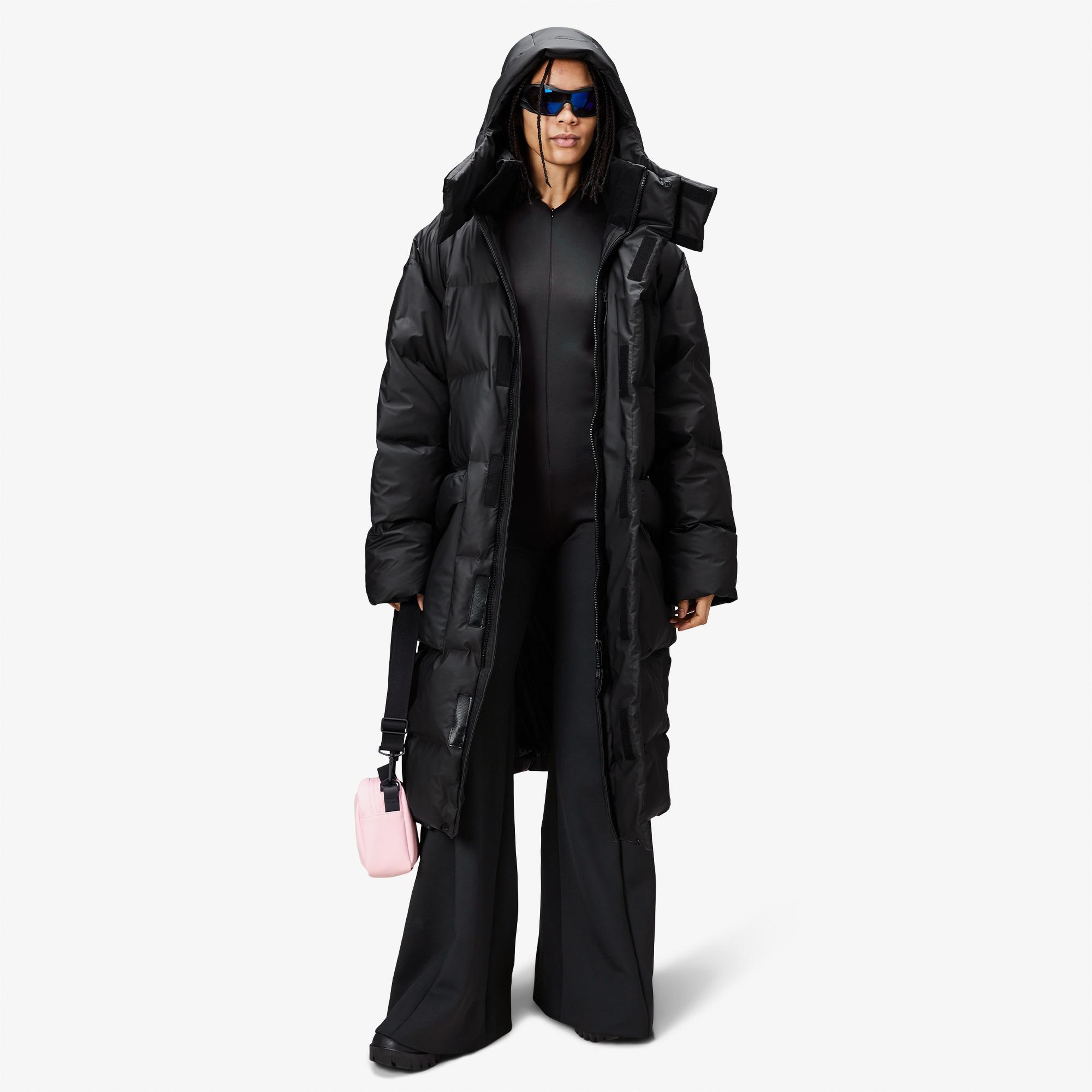 Rains Alta Long Puffer Erkek Siyah Mont