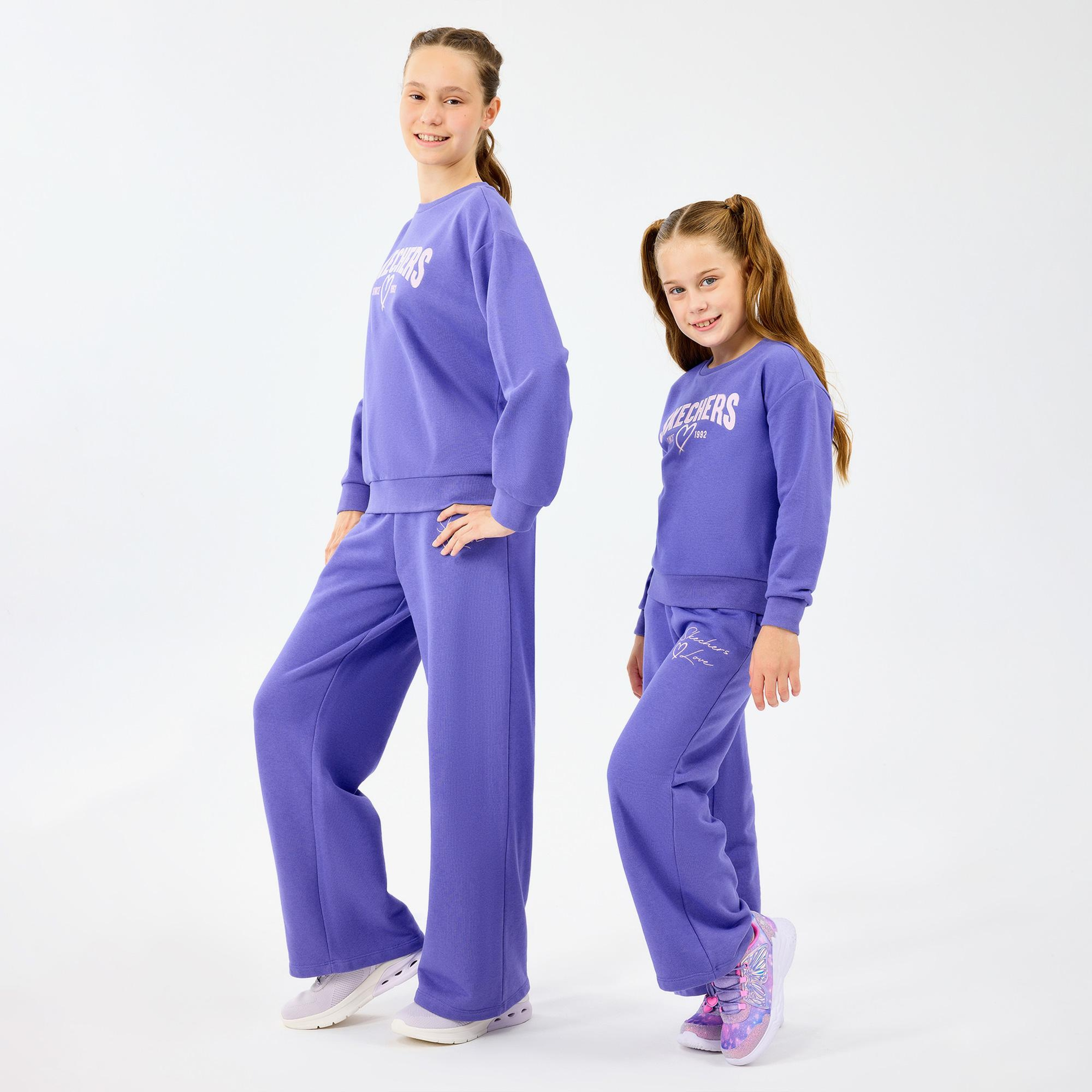 Skechers Lw Fleece Çocuk Mor Eşofman Altı