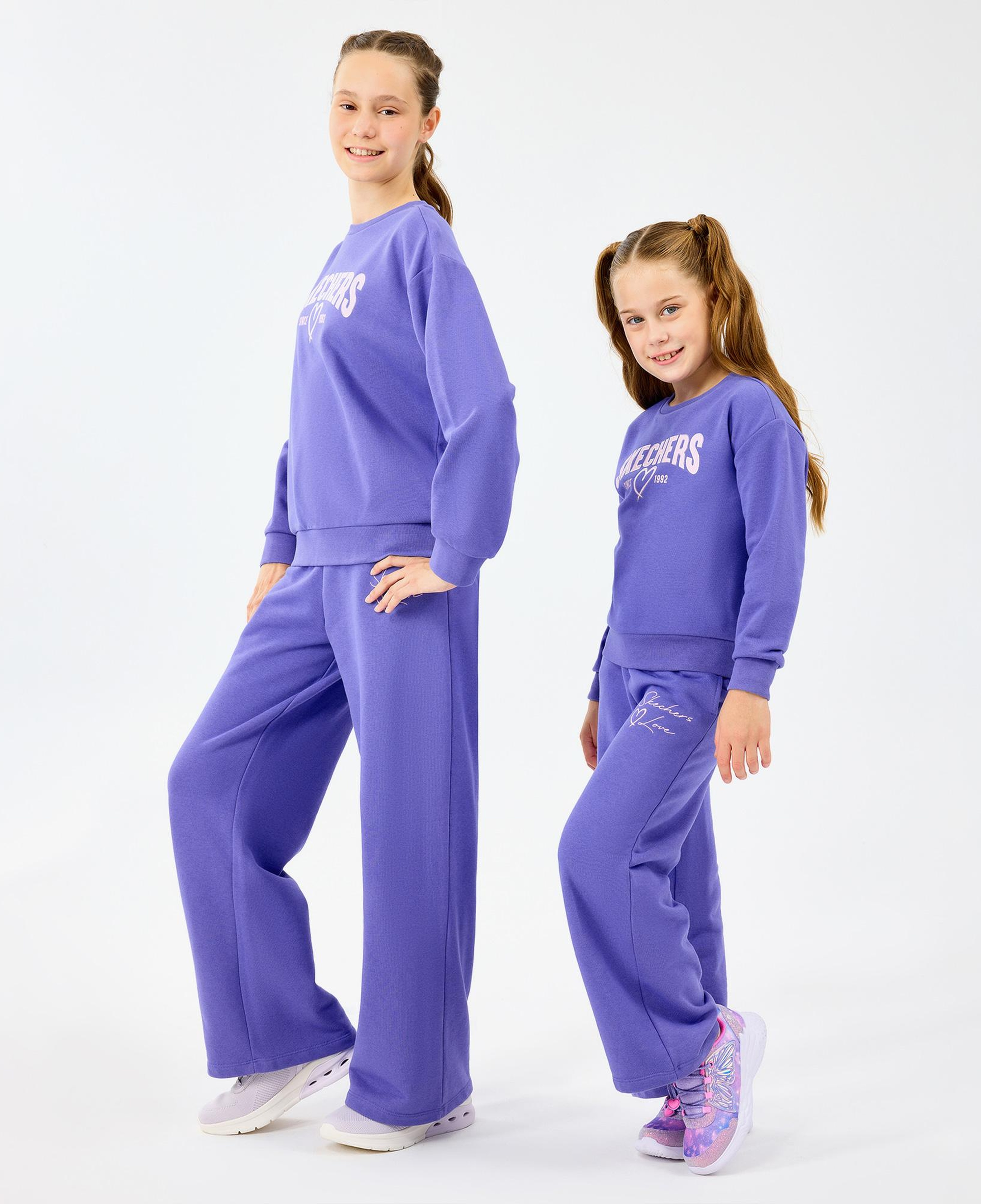 Skechers Lw Fleece Çocuk Mor Eşofman Altı