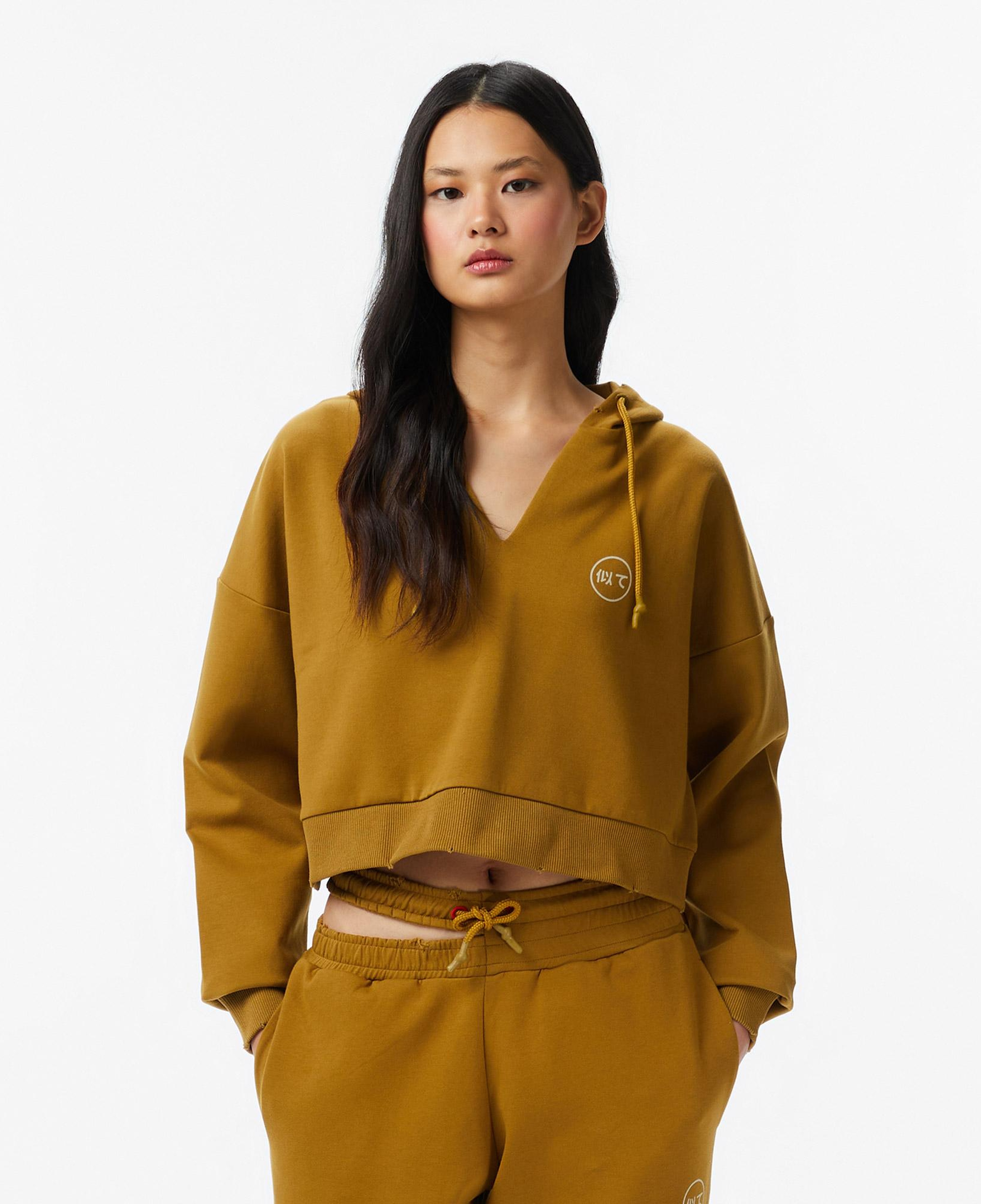 UNITED4 Regular Fit Kadın Kahverengi Sweatshirt