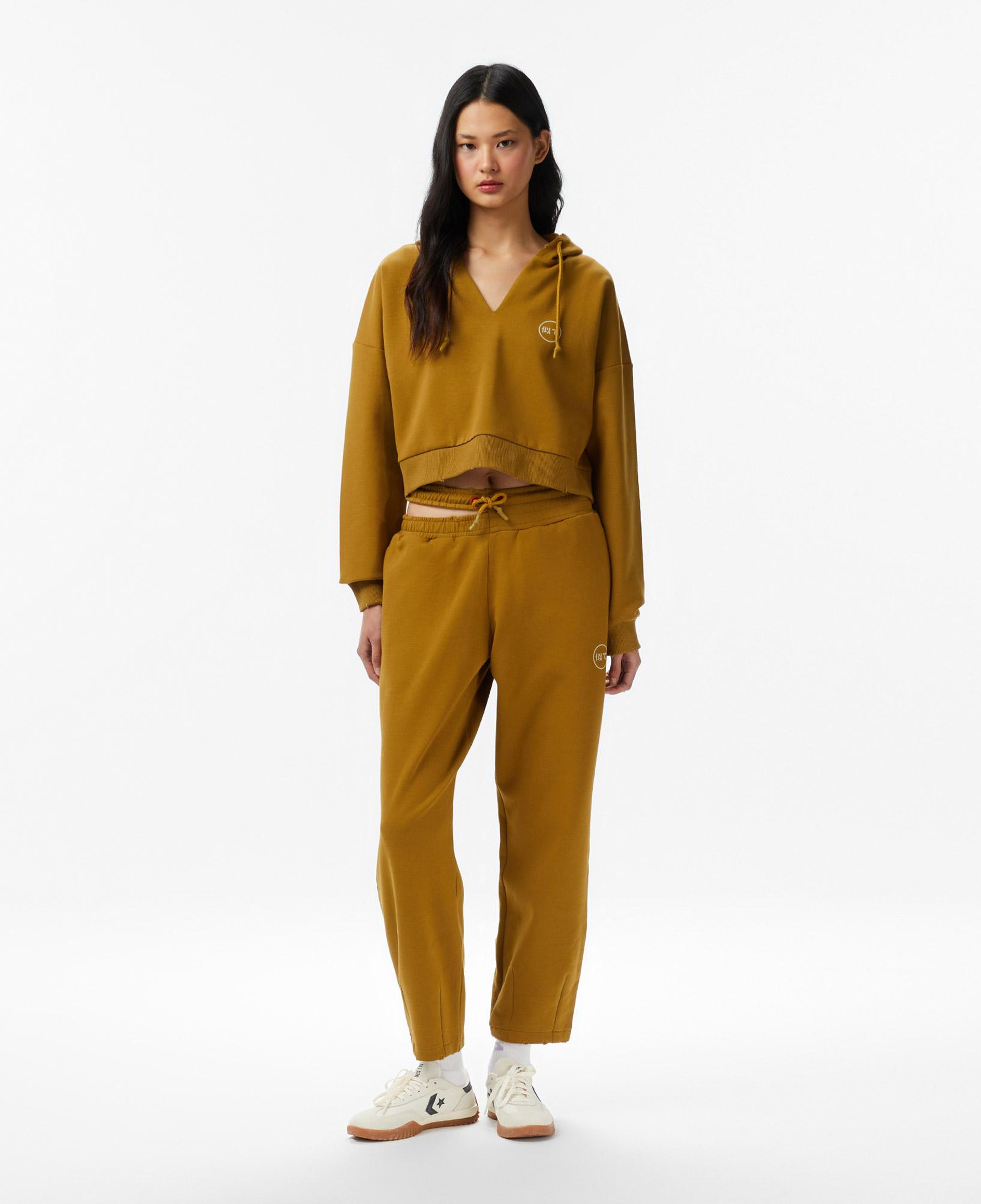 UNITED4 Regular Fit Kadın Kahverengi Sweatshirt