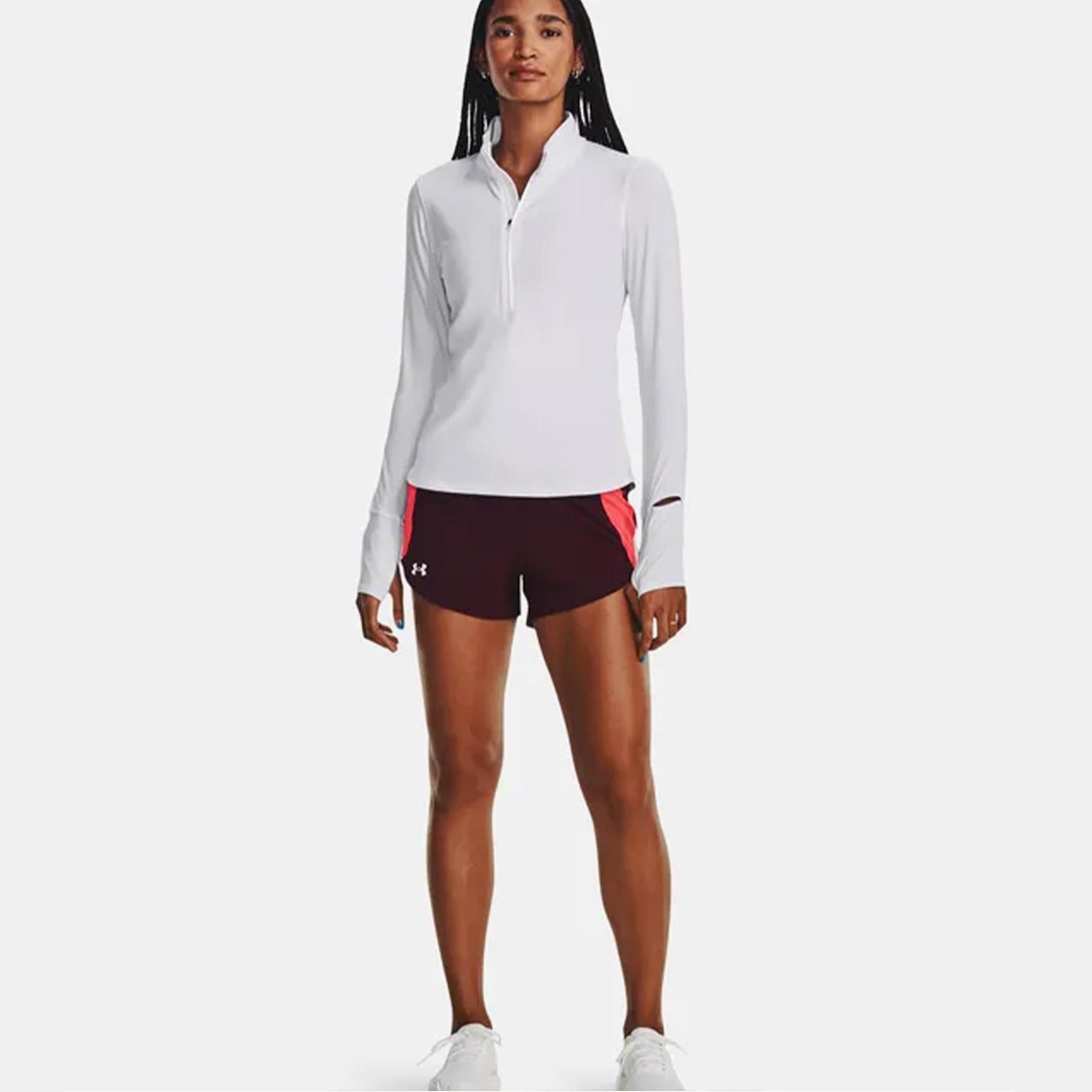 Under Armour Launch Pro Half Zip Kadın Beyaz Koşu Sweatshirt