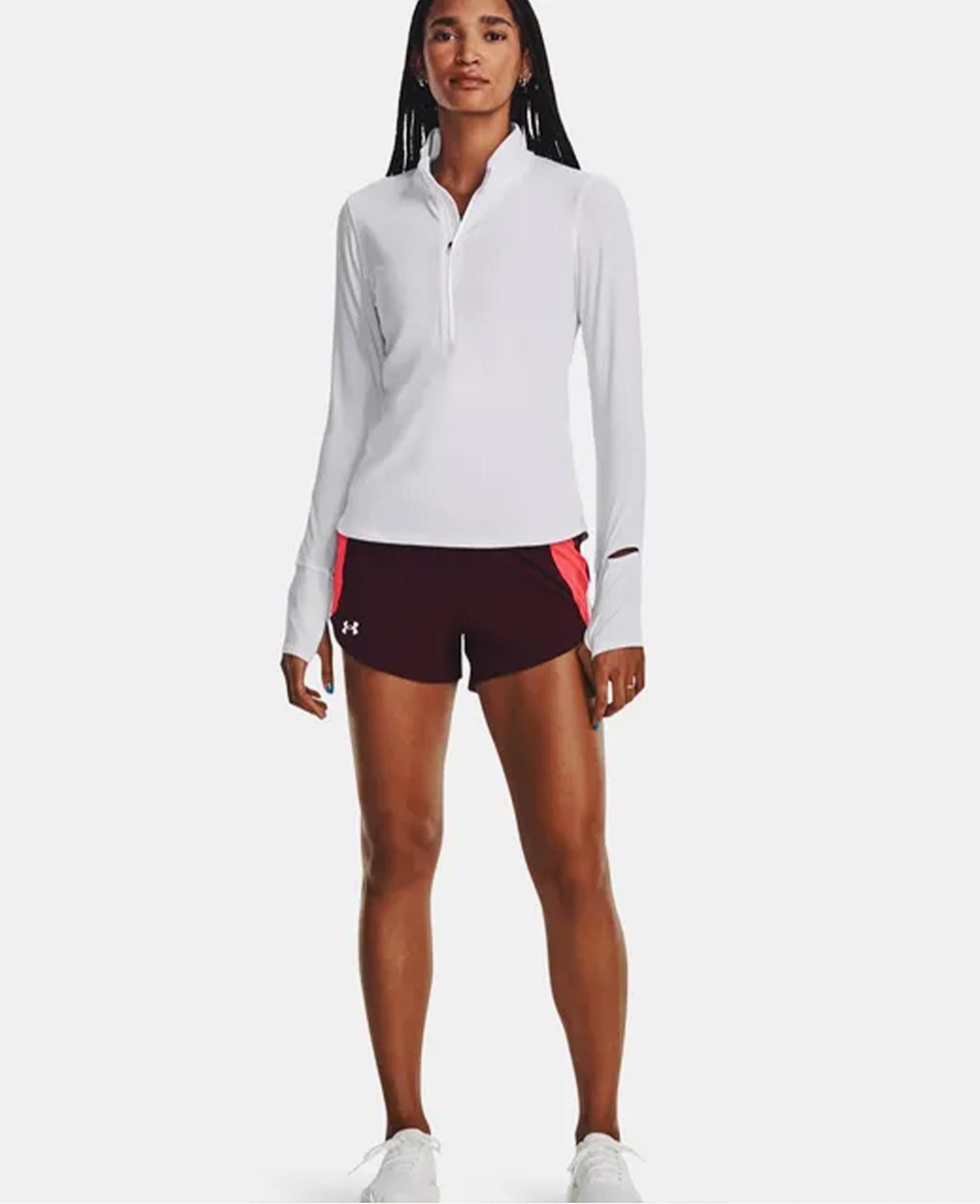 Under Armour Launch Pro Half Zip Kadın Beyaz Koşu Sweatshirt