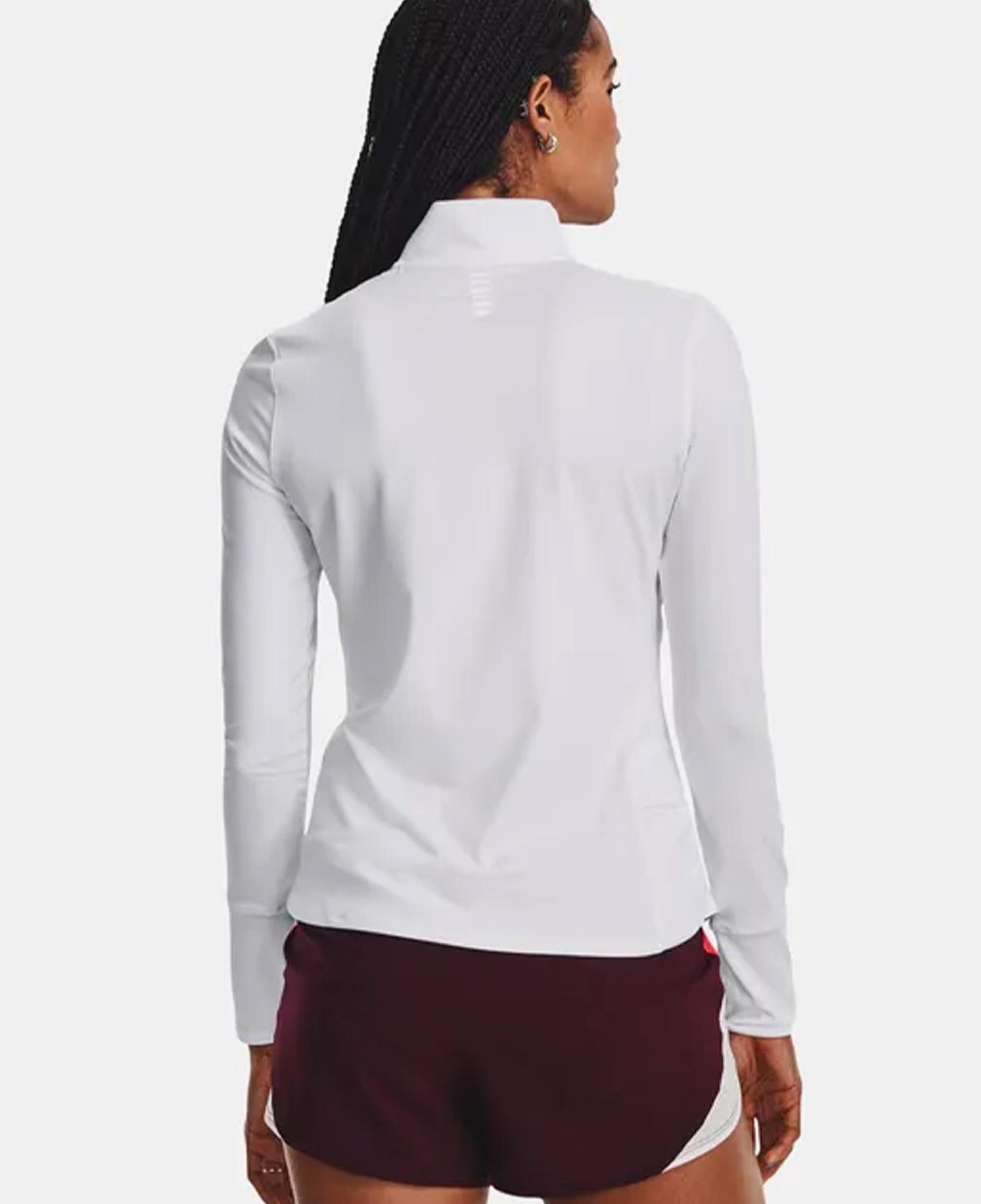 Under Armour Launch Pro Half Zip Kadın Beyaz Koşu Sweatshirt