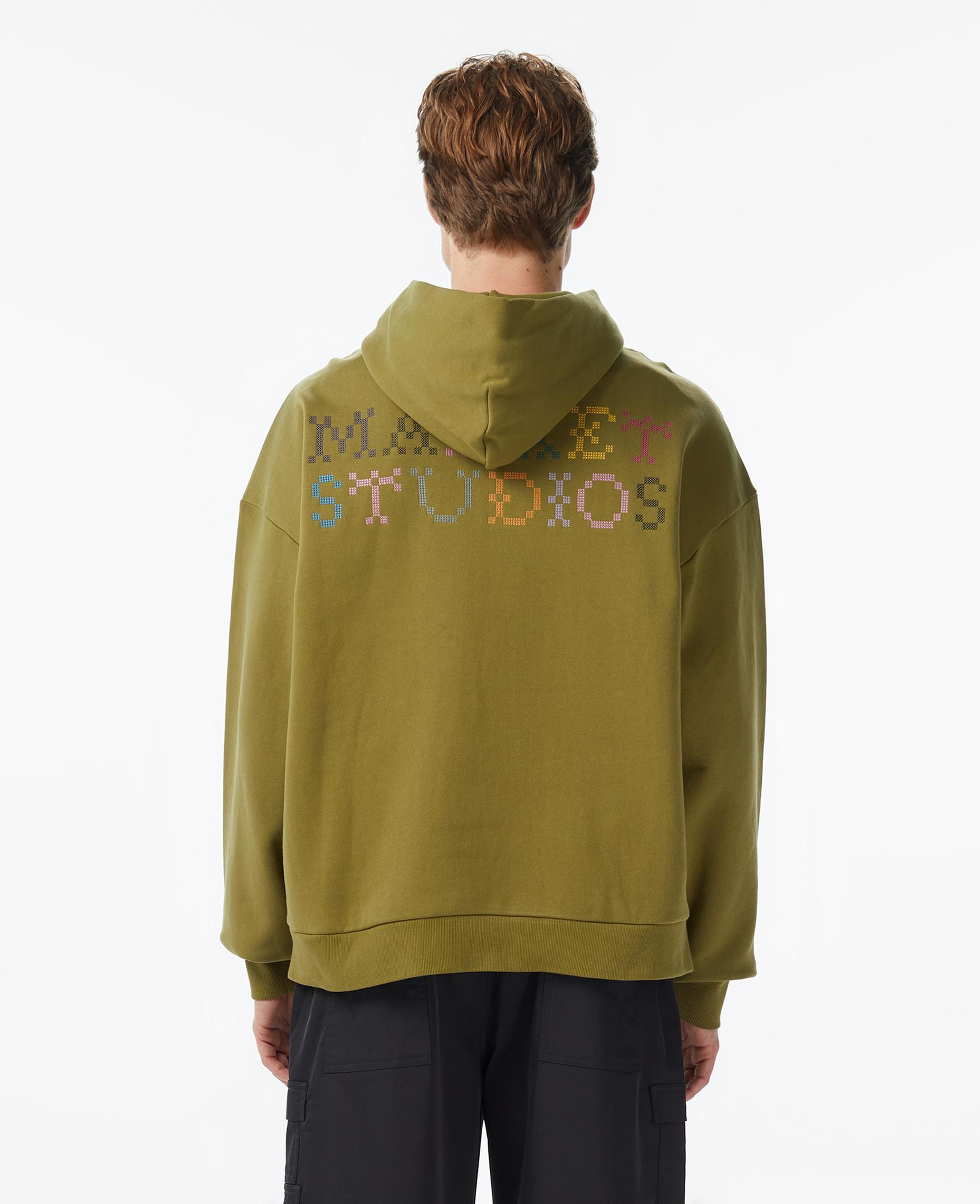 Market Folk Fitted Bear Erkek Yeşil Hoodie