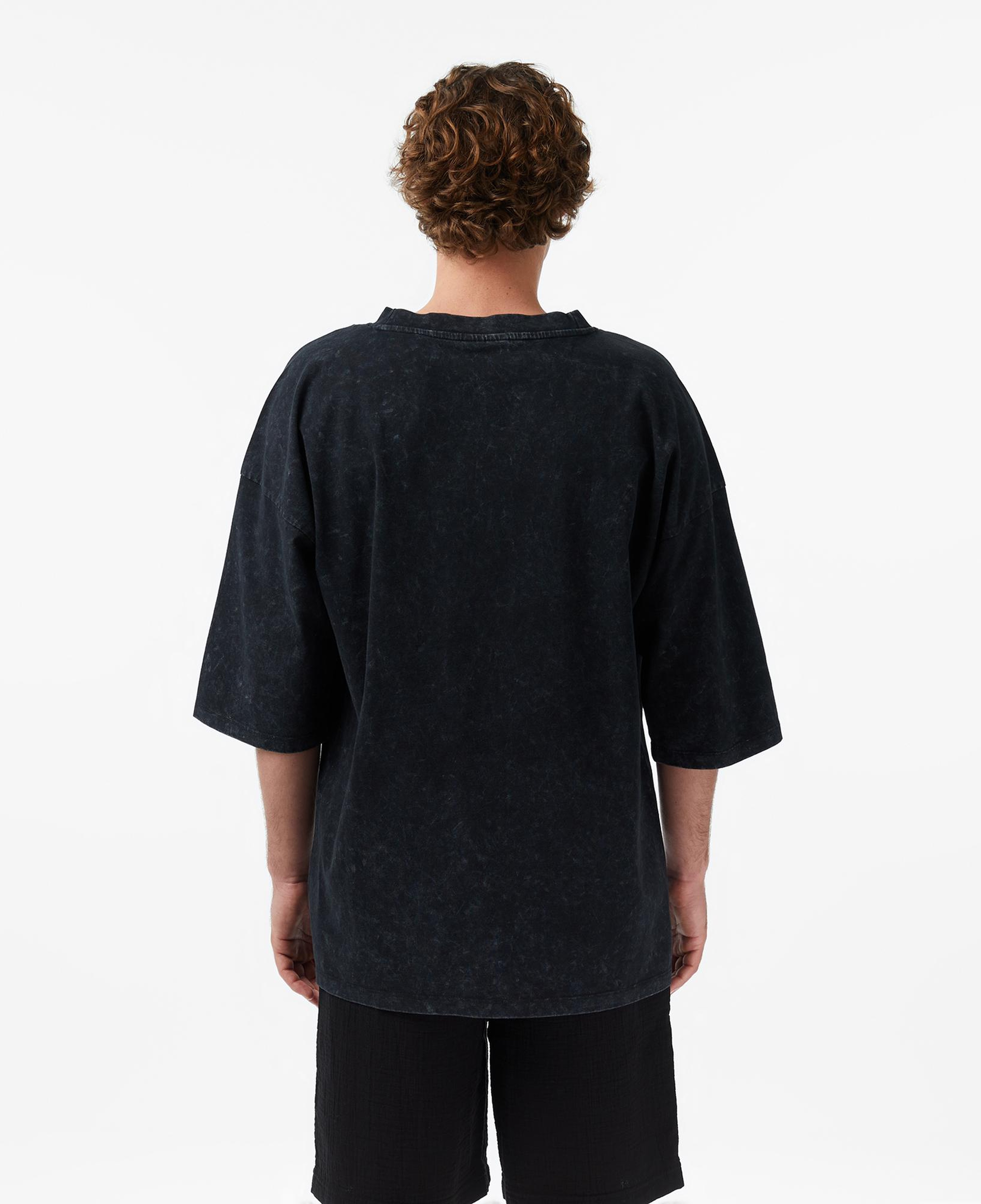 UNITED4 Oversize Fit Erkek Siyah T-Shirt