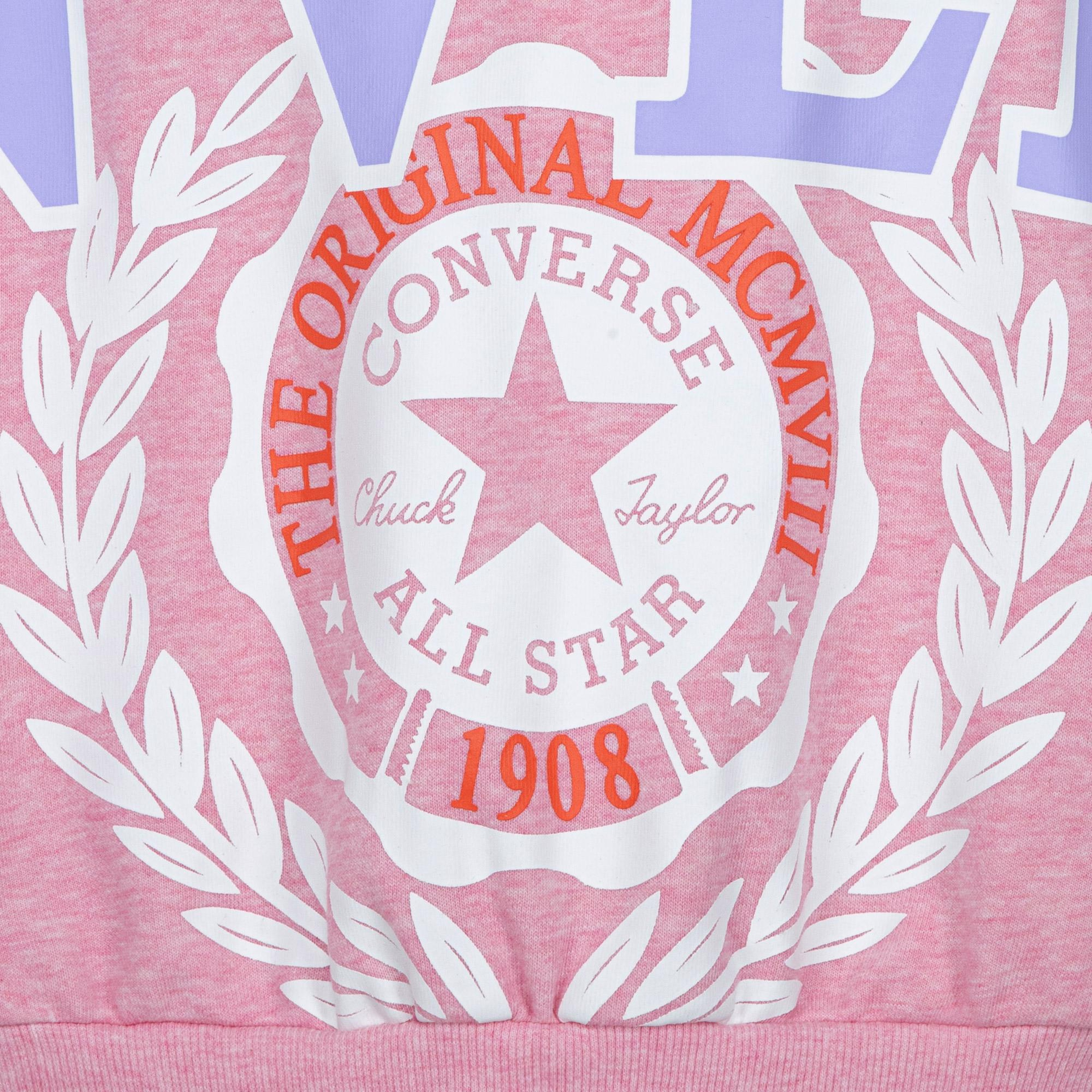 Converse Oversized Varsity Çocuk Pembe Sweatshirt