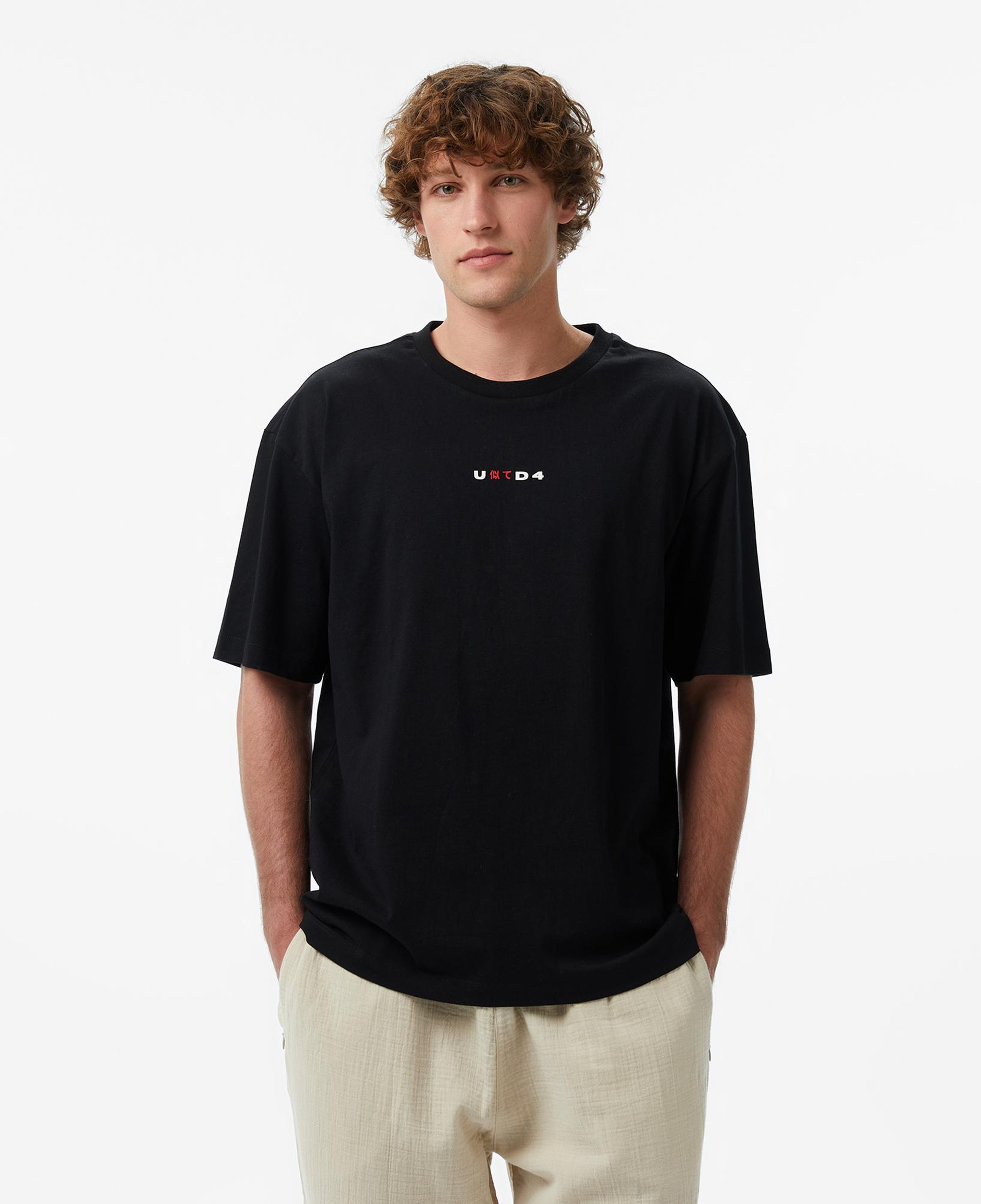 UNITED4 Regular Fit Erkek Siyah T-Shirt