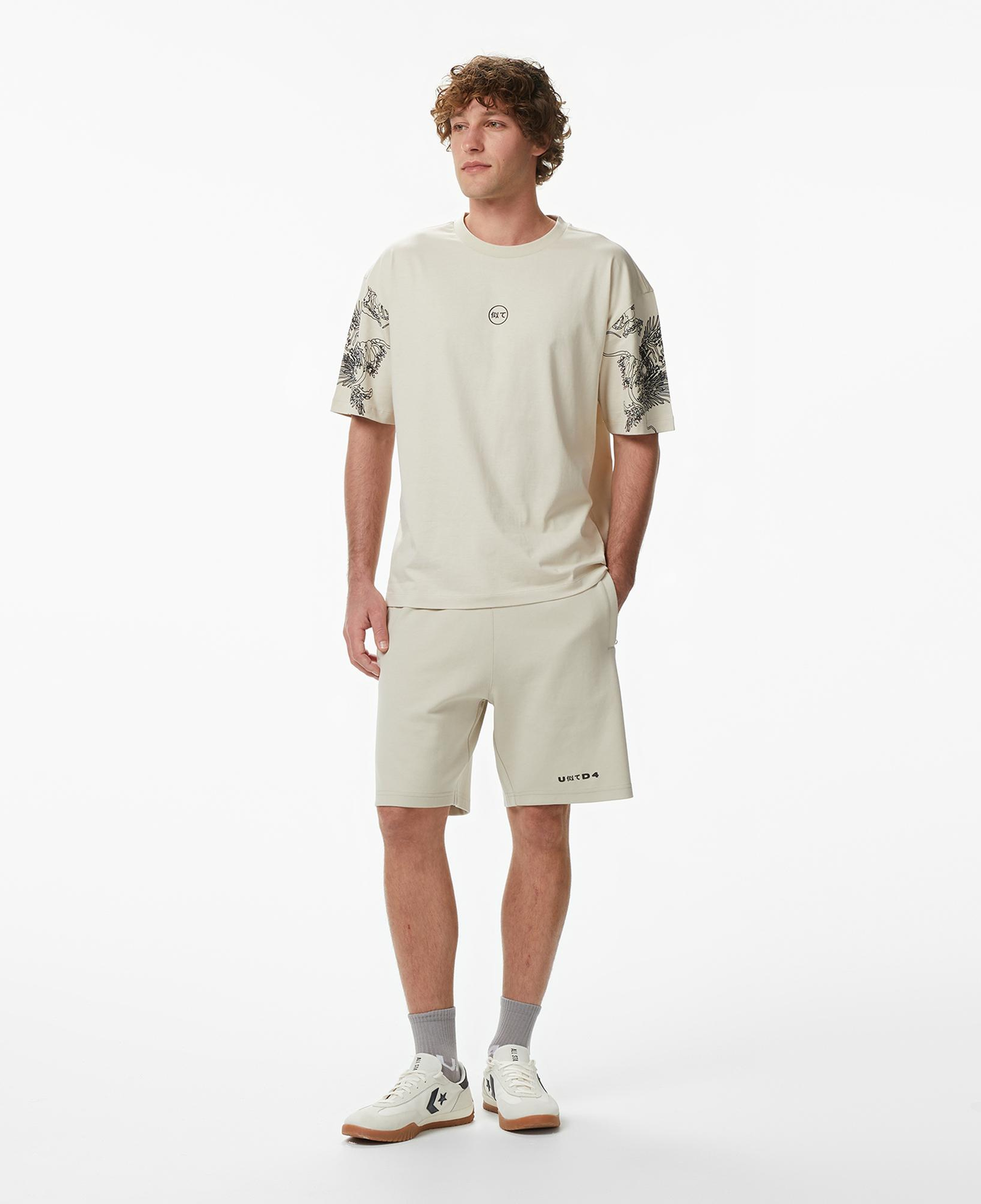 UNITED4 Regular Fit Erkek Krem Şort