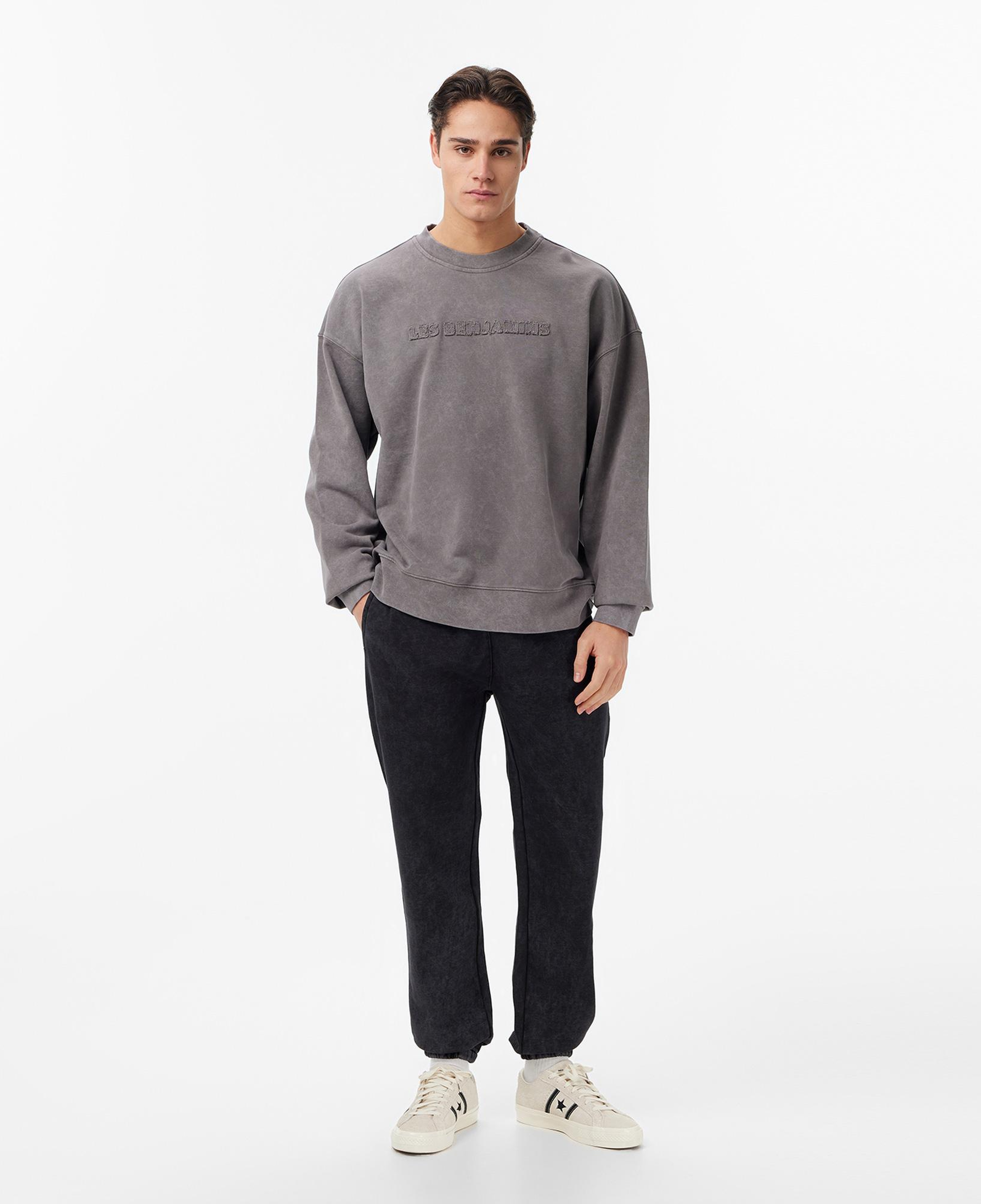 Les Benjamins Relaxed Fit Unisex Gri Sweatshirt