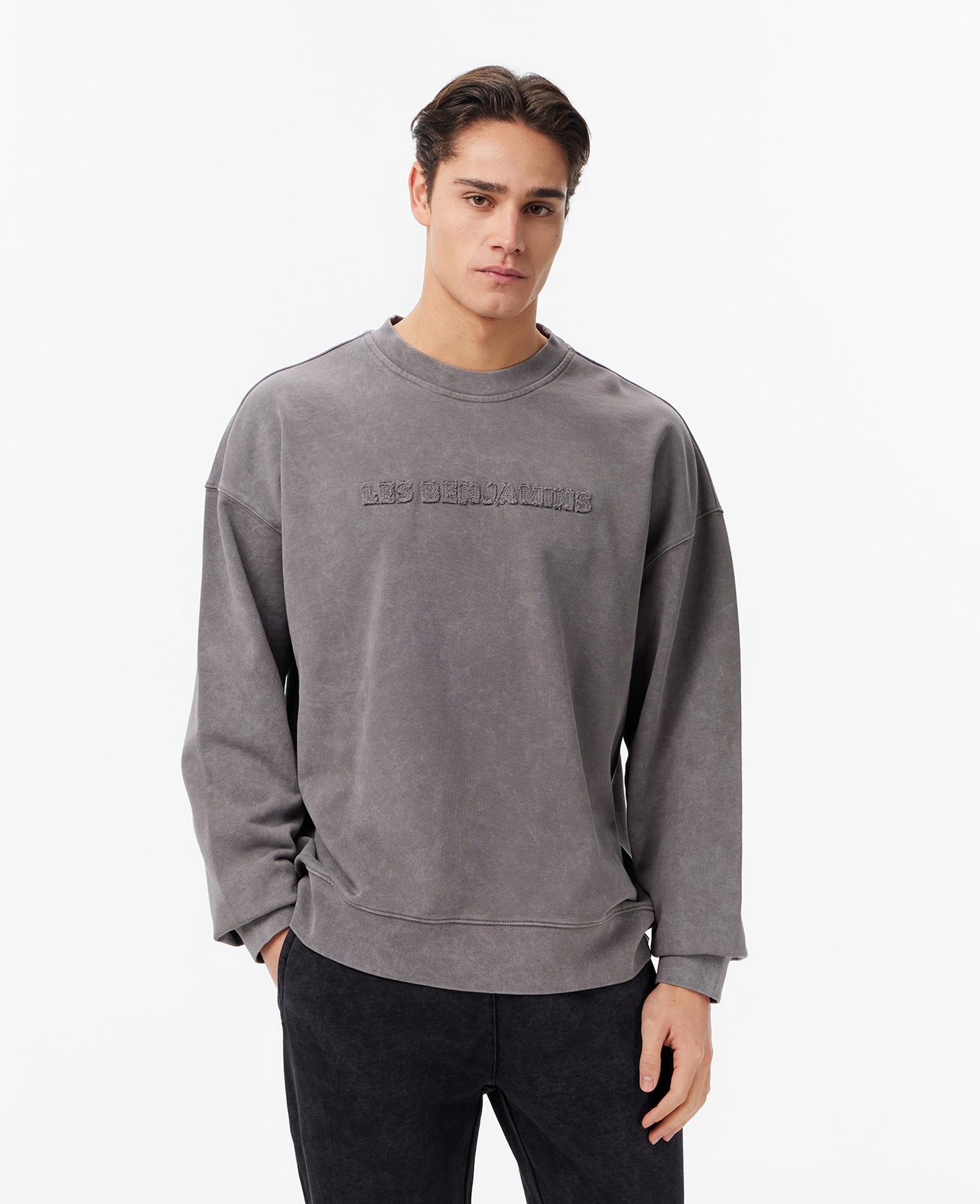 Les Benjamins Relaxed Fit Unisex Gri Sweatshirt