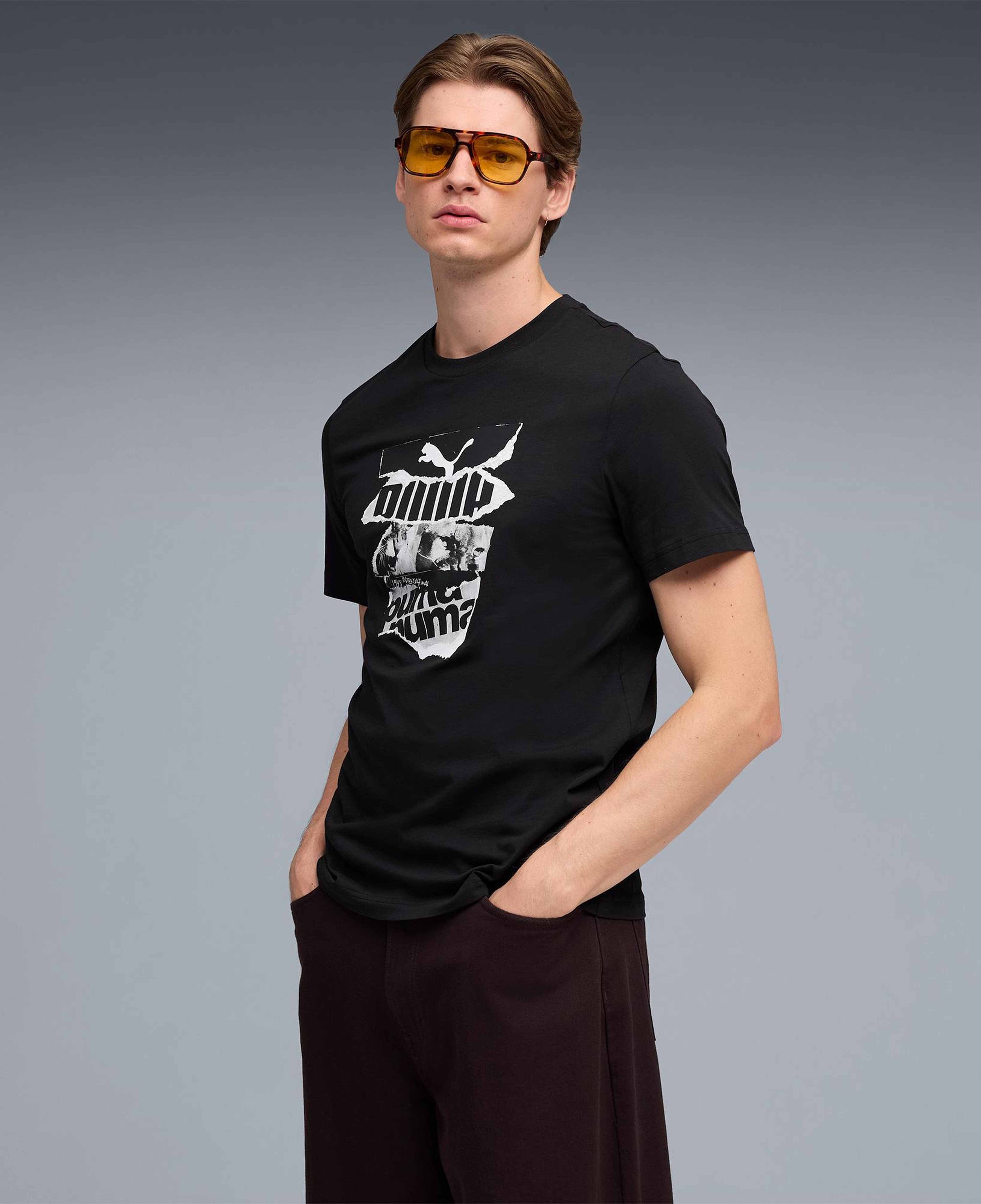 Puma Graphic  Erkek Siyah T-Shirt