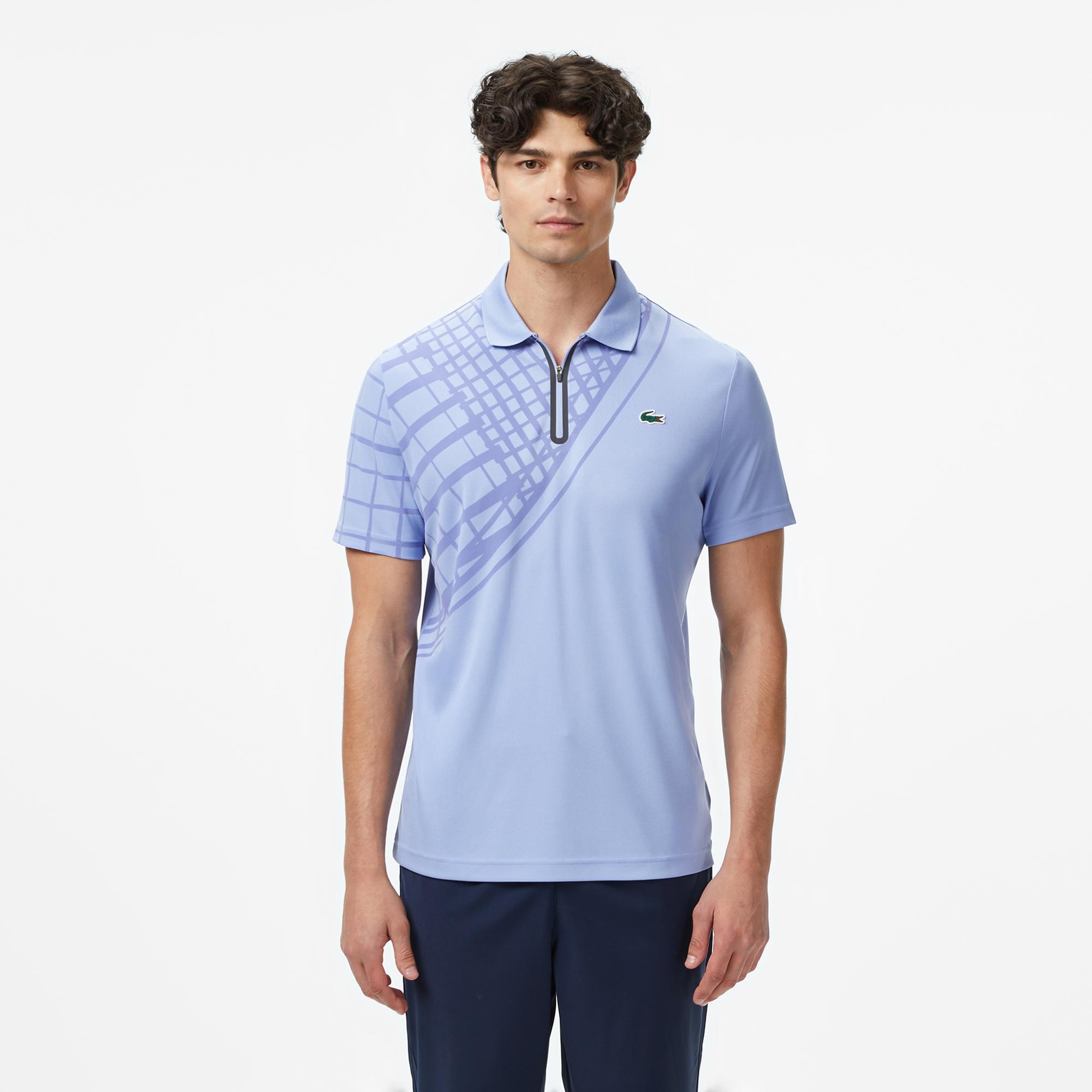 Lacoste Erkek Slim Fit Baskılı Mavi Polo
