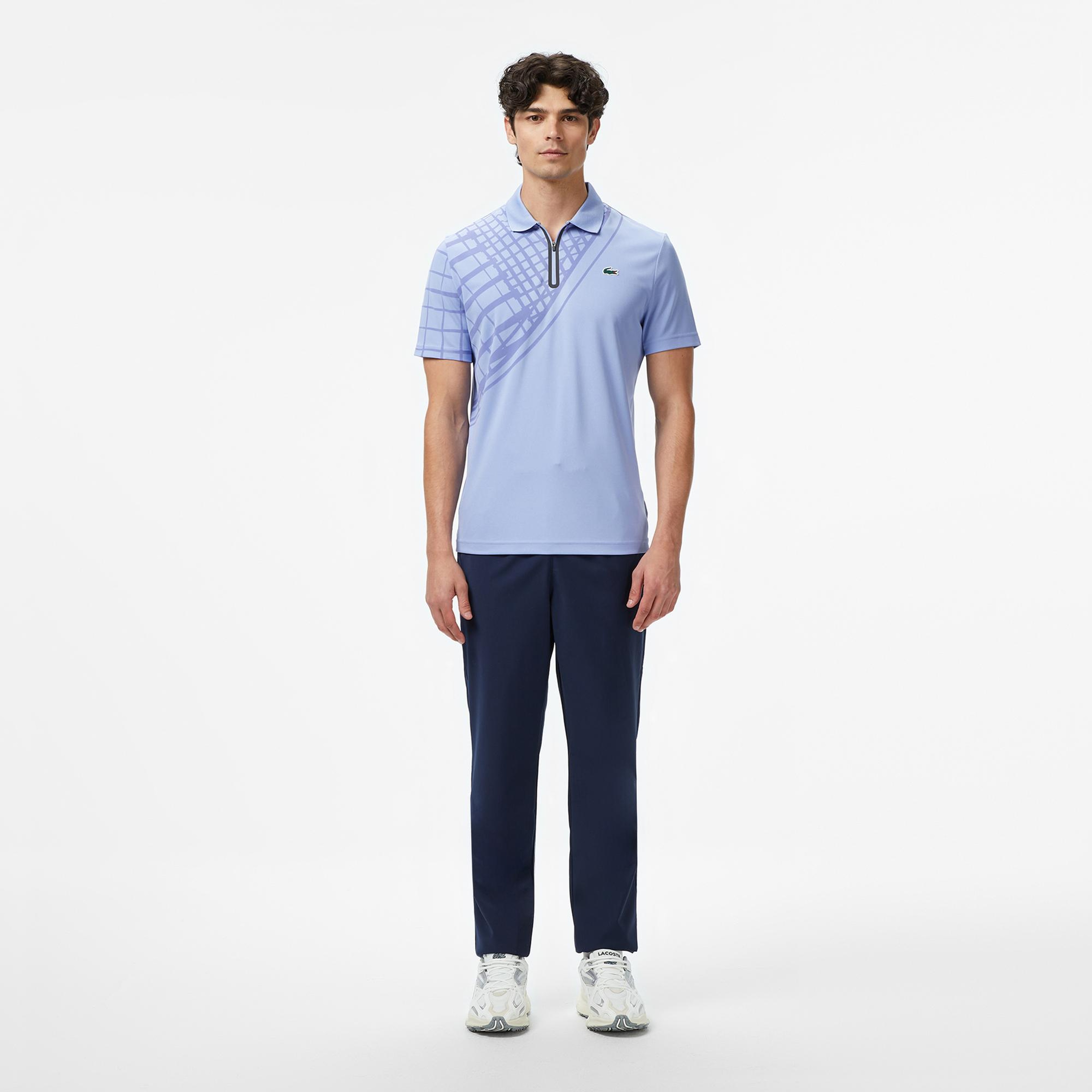 Lacoste Erkek Slim Fit Baskılı Mavi Polo