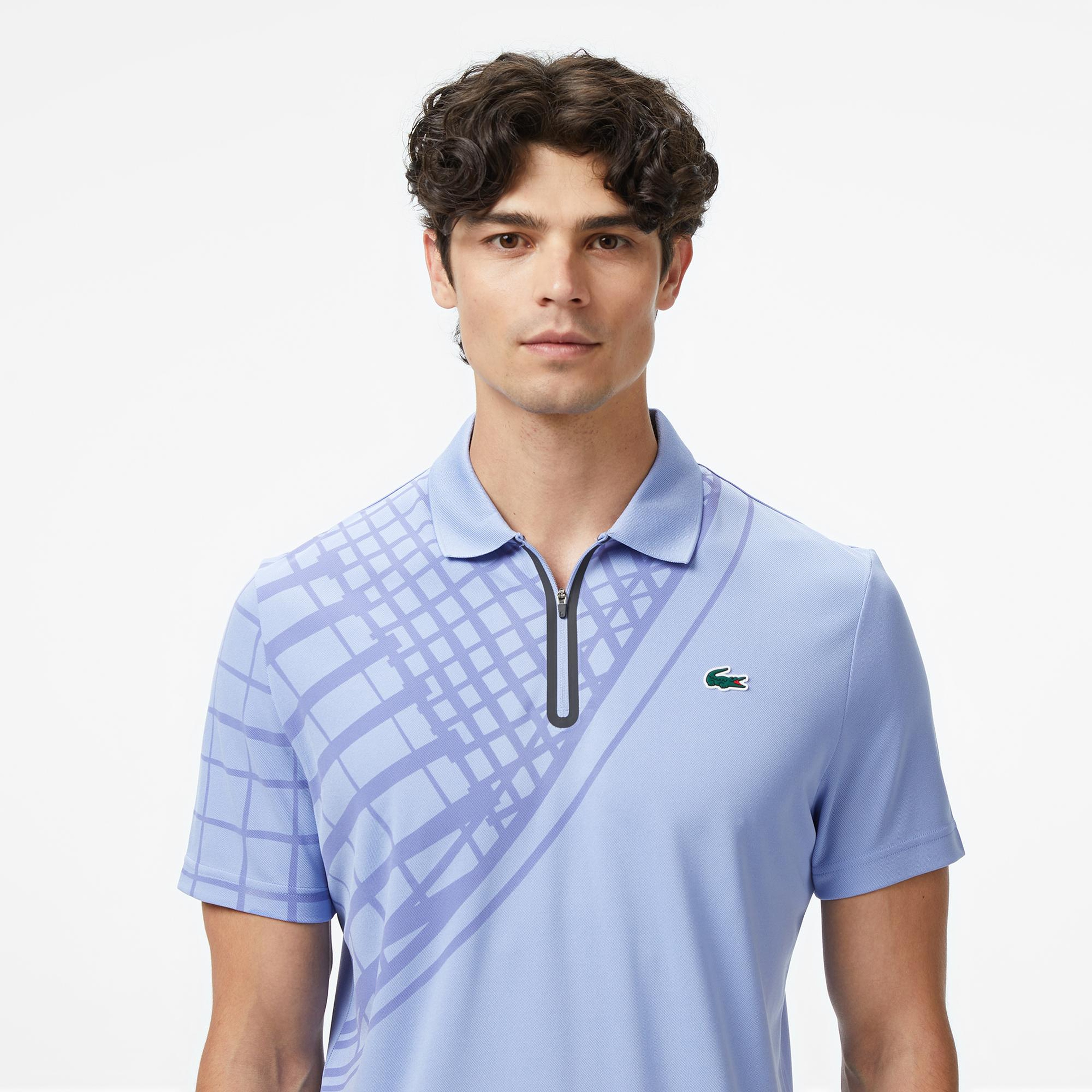 Lacoste Erkek Slim Fit Baskılı Mavi Polo