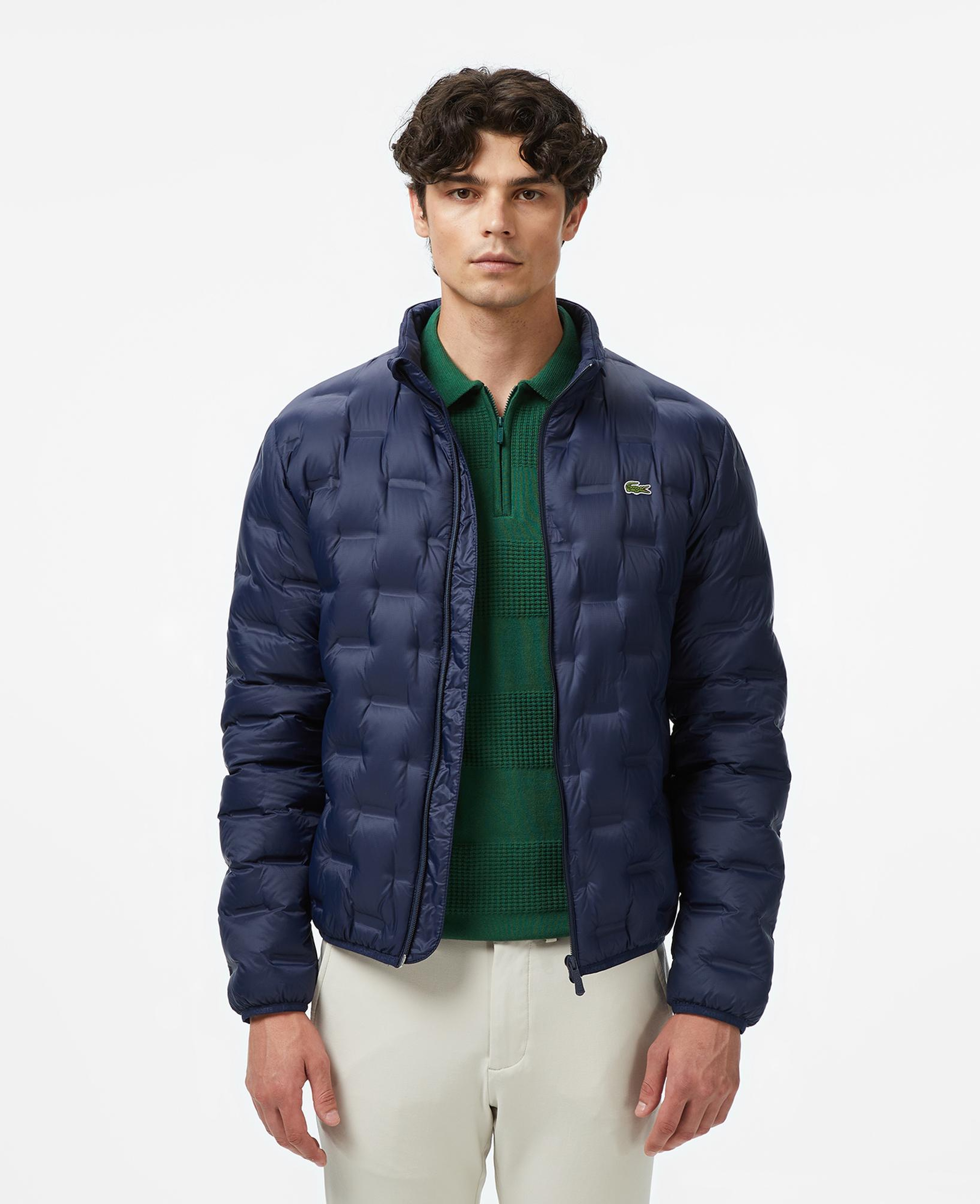 Lacoste Erkek Dik Yaka Kapitone Lacivert Mont