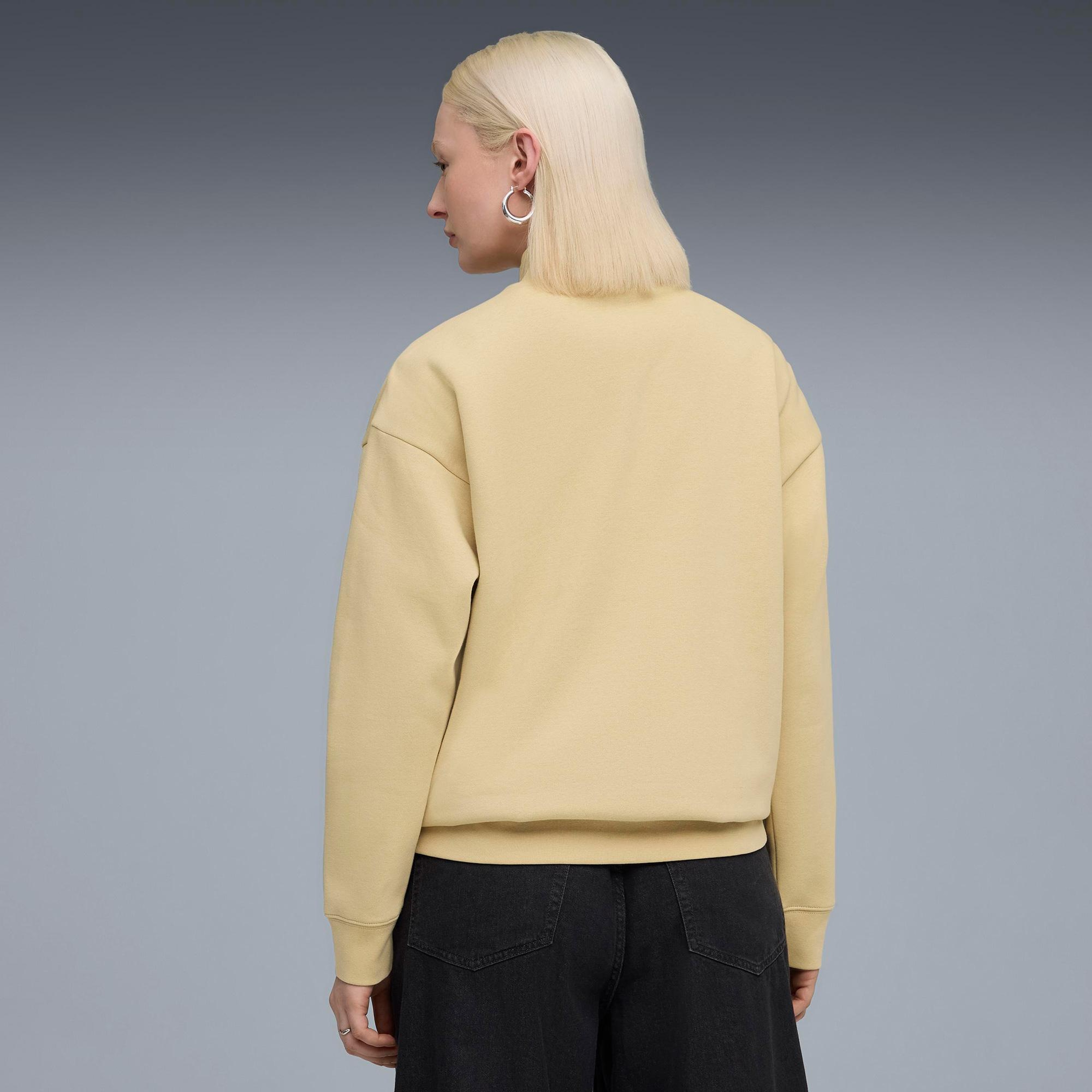 Puma Essential Script Half-Zip Crew Kadın Bej Sweatshirt