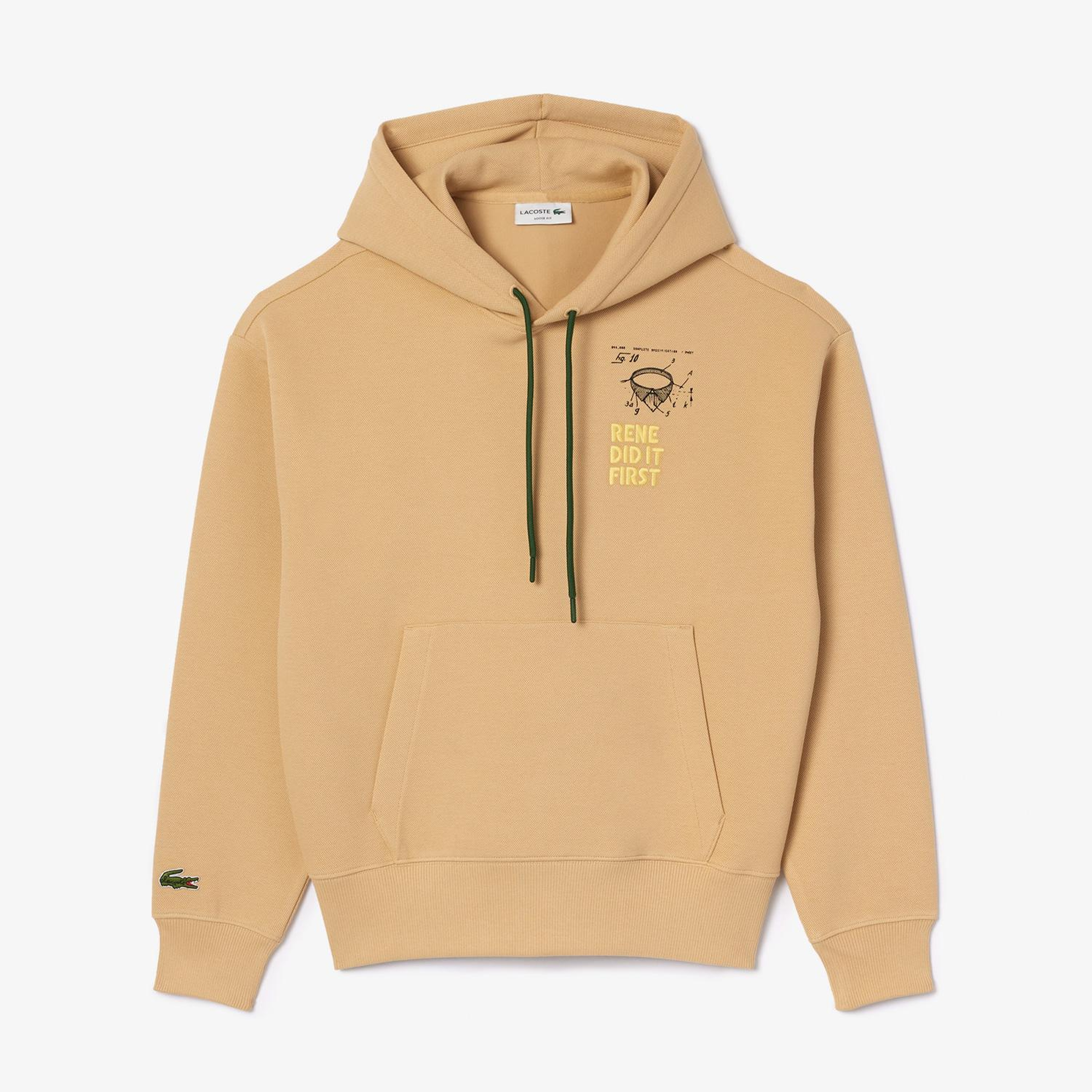 Unisex Relaxed Fit Kapüşonlu Bej Sweatshirt