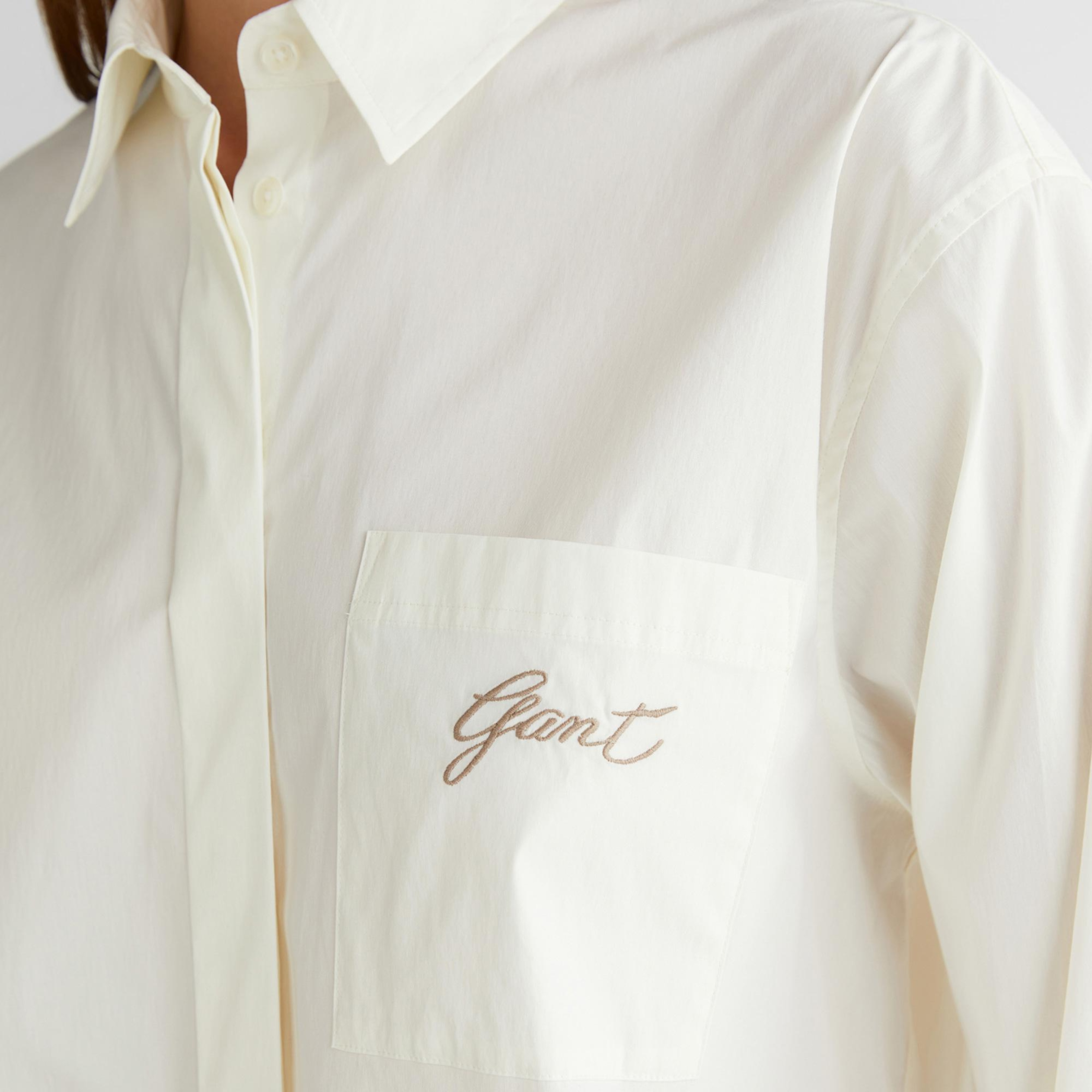 GANT Kadın Krem Klasik Yaka Gömlek