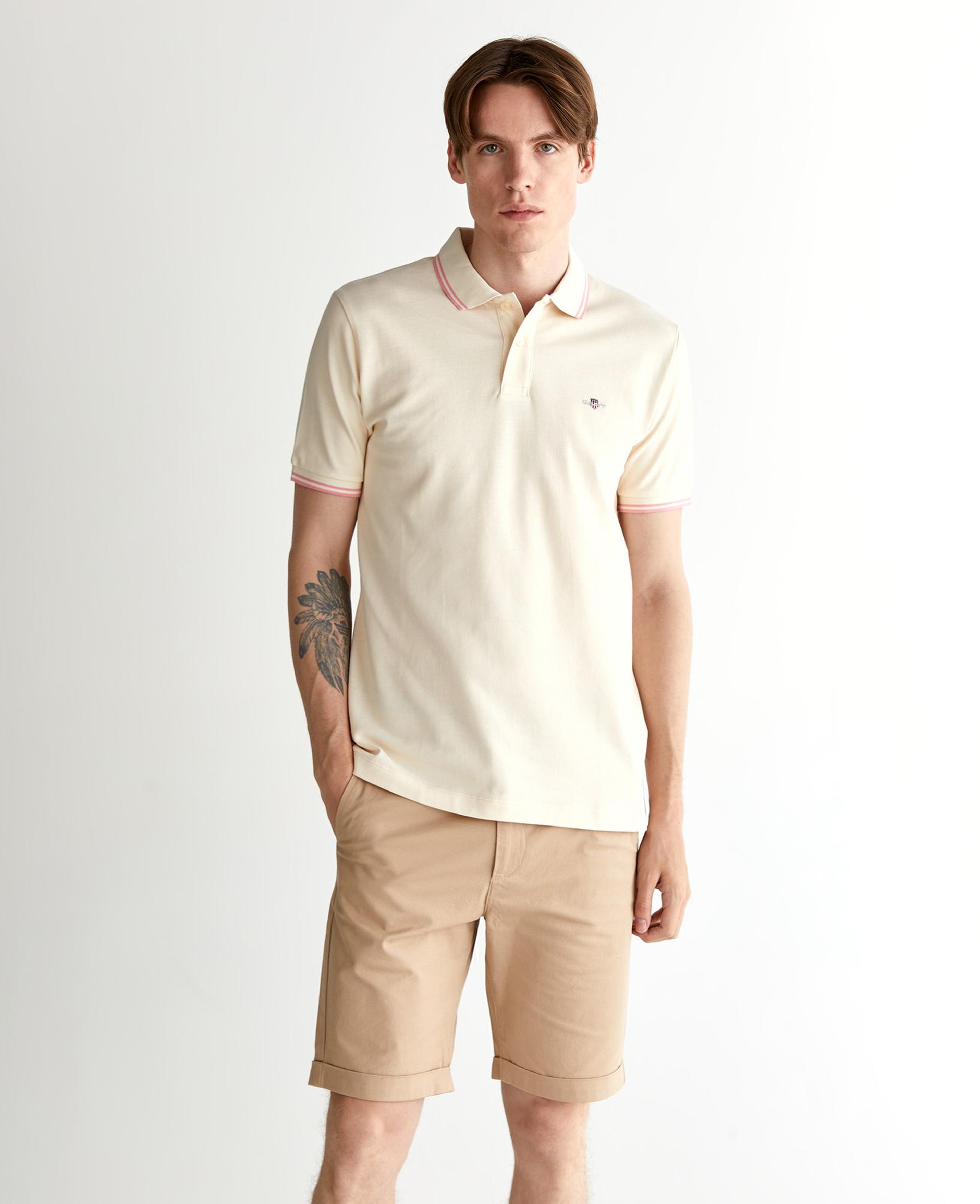 GANT Erkek Krem Regular Fit Polo