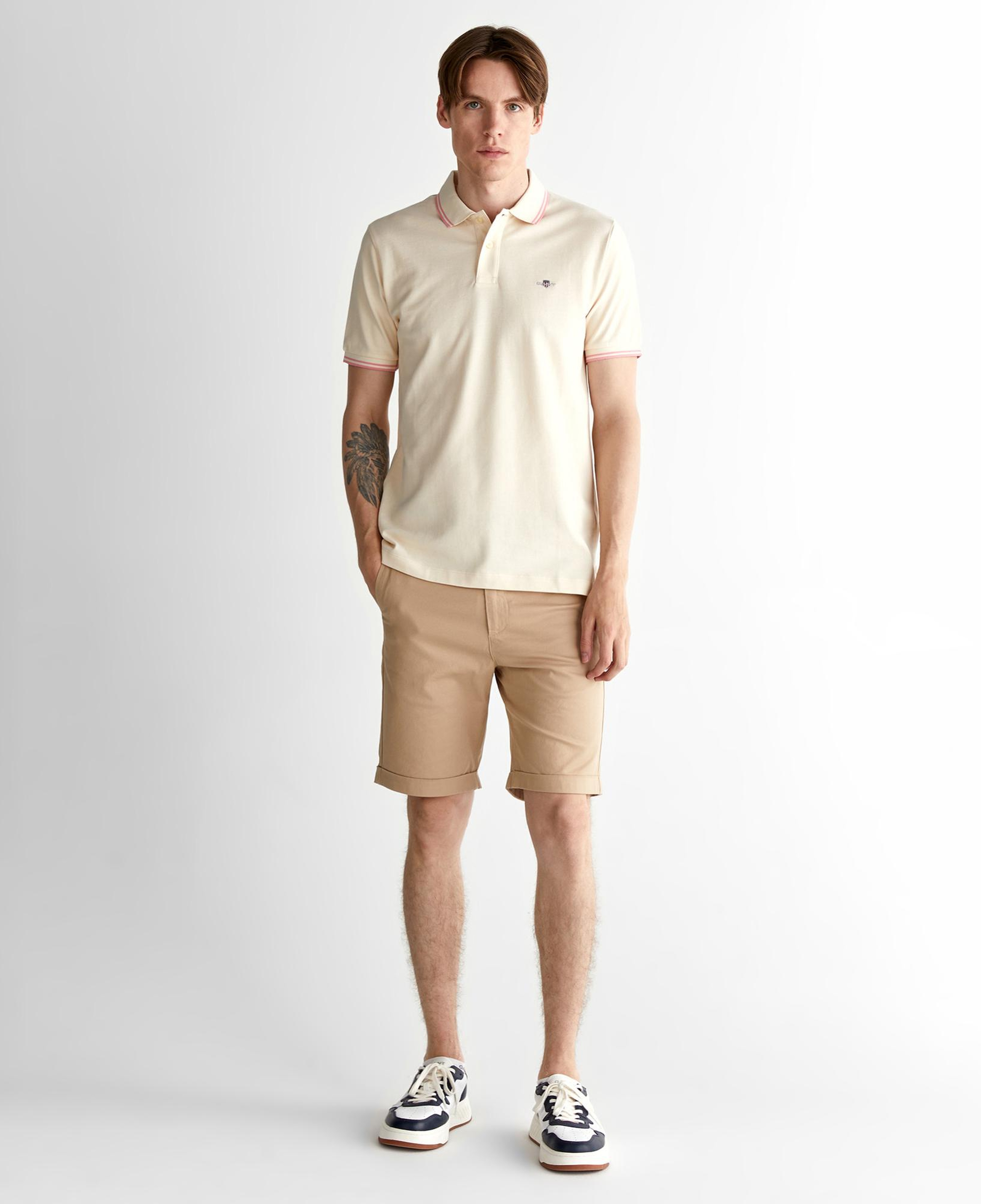 GANT Erkek Krem Regular Fit Polo