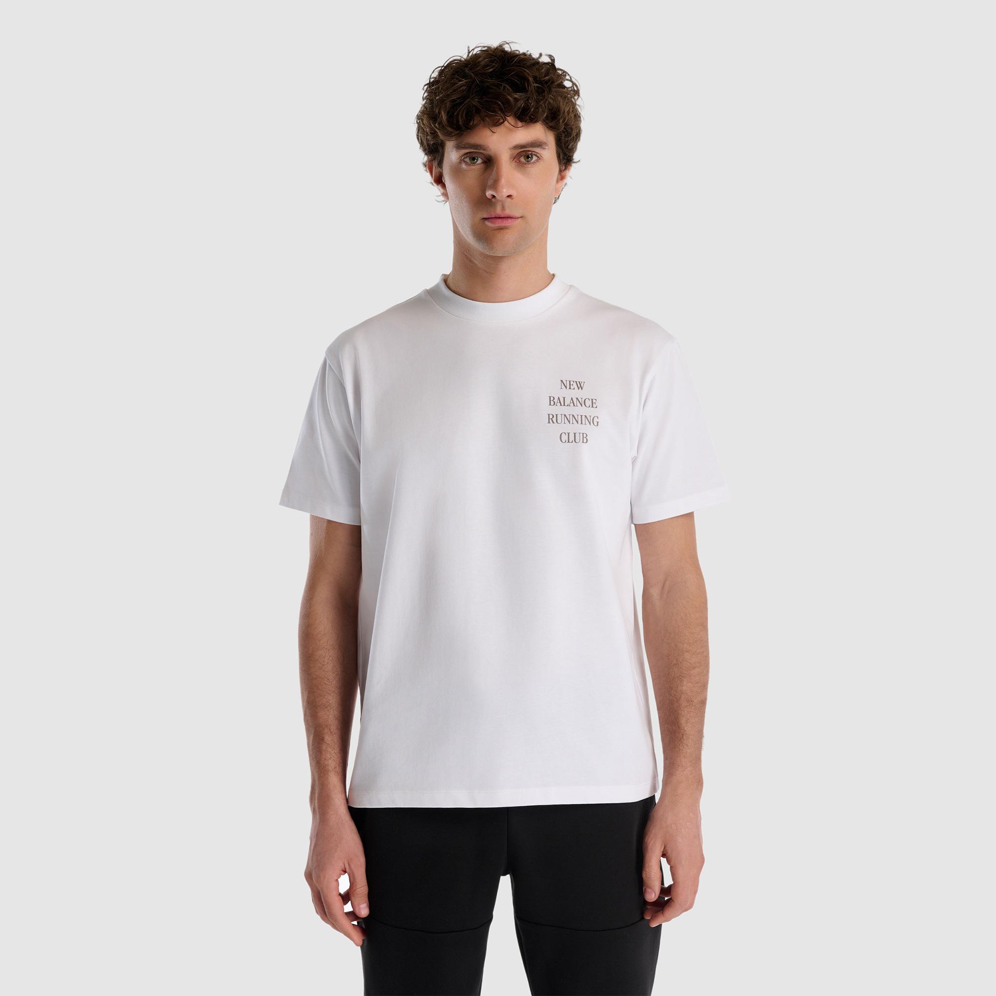 New Balance Lifestyle Erkek Beyaz T-Shirt