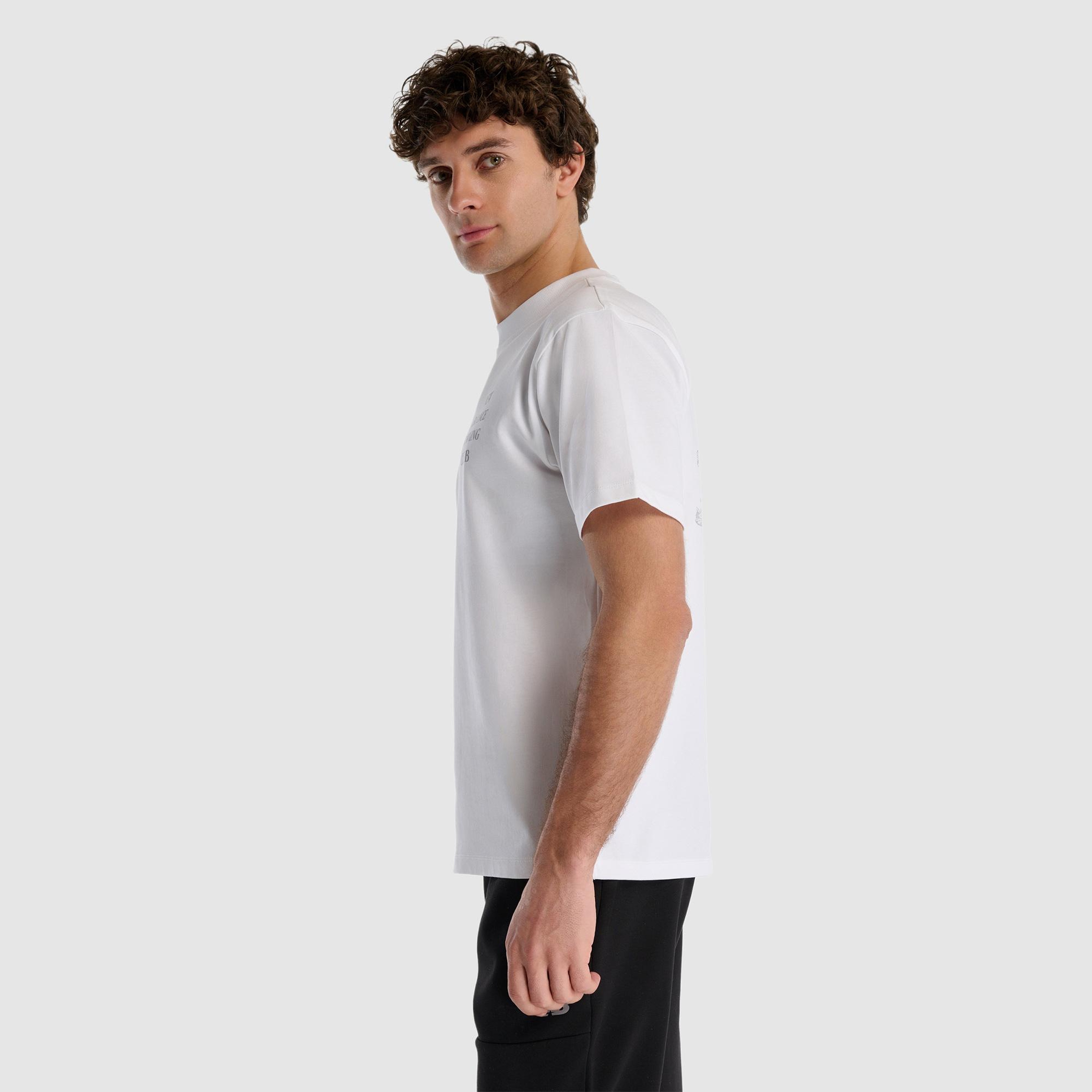 New Balance Lifestyle Erkek Beyaz T-Shirt