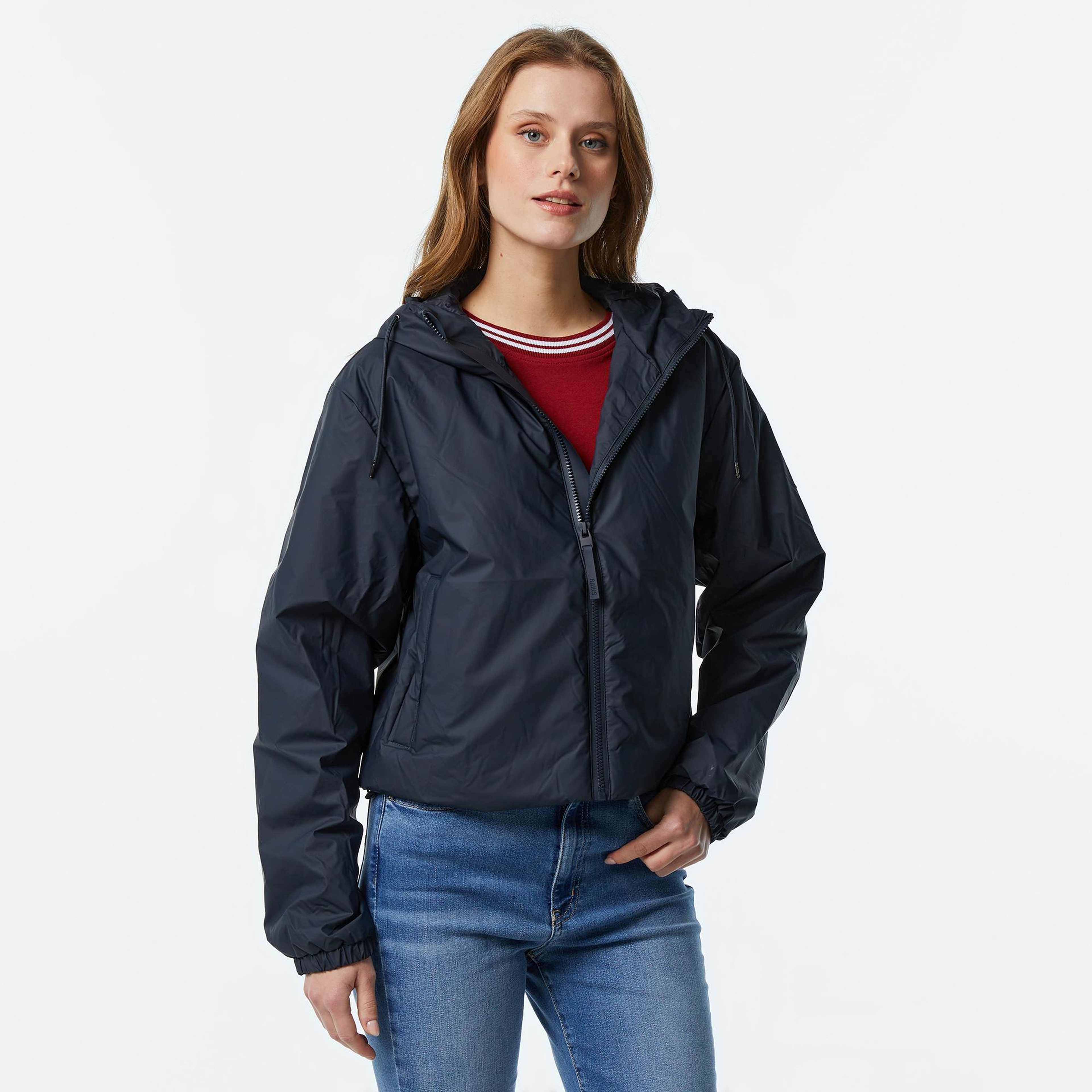 Rains Lohja Short Insulated W3T1 Kadın Lacivert Yağmurluk