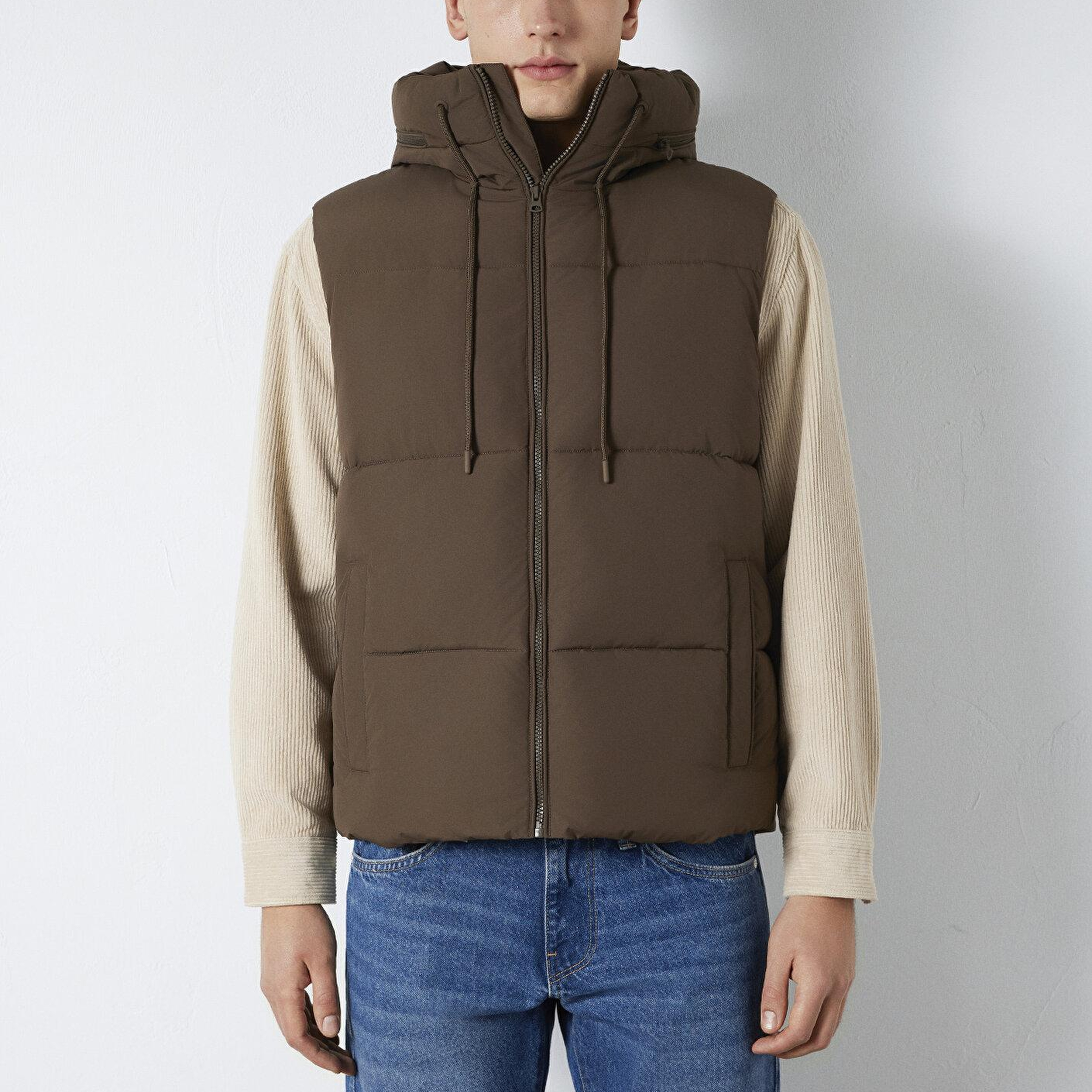 Mavi Mavi Jeans Detaylı Kapüşonlu Kahverengi Şişme Yelek Regular Fit / Normal Kesim 0110759-71541