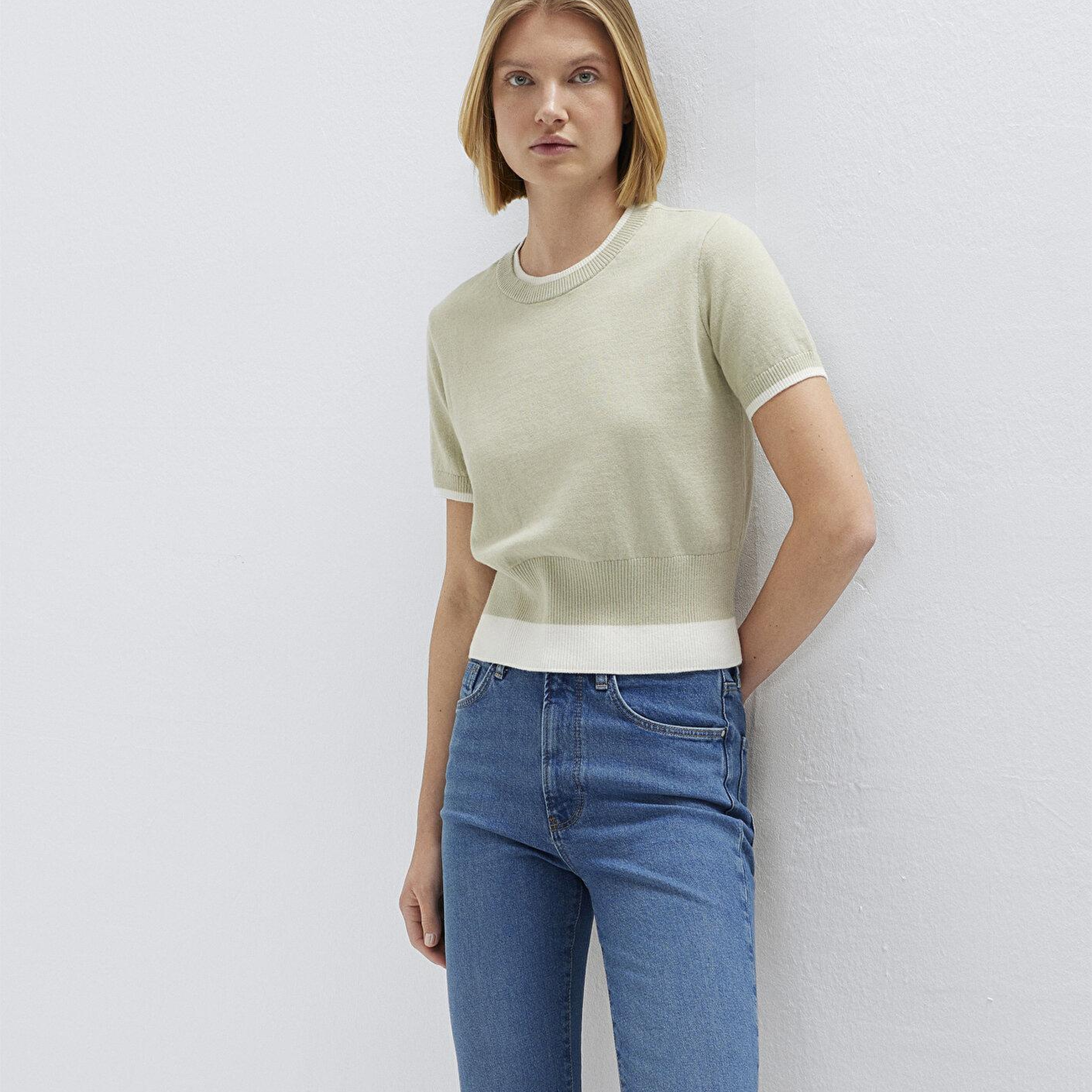 Mavi Yeşil Kazak Slim Fit / Dar Kesim 1710847-71677