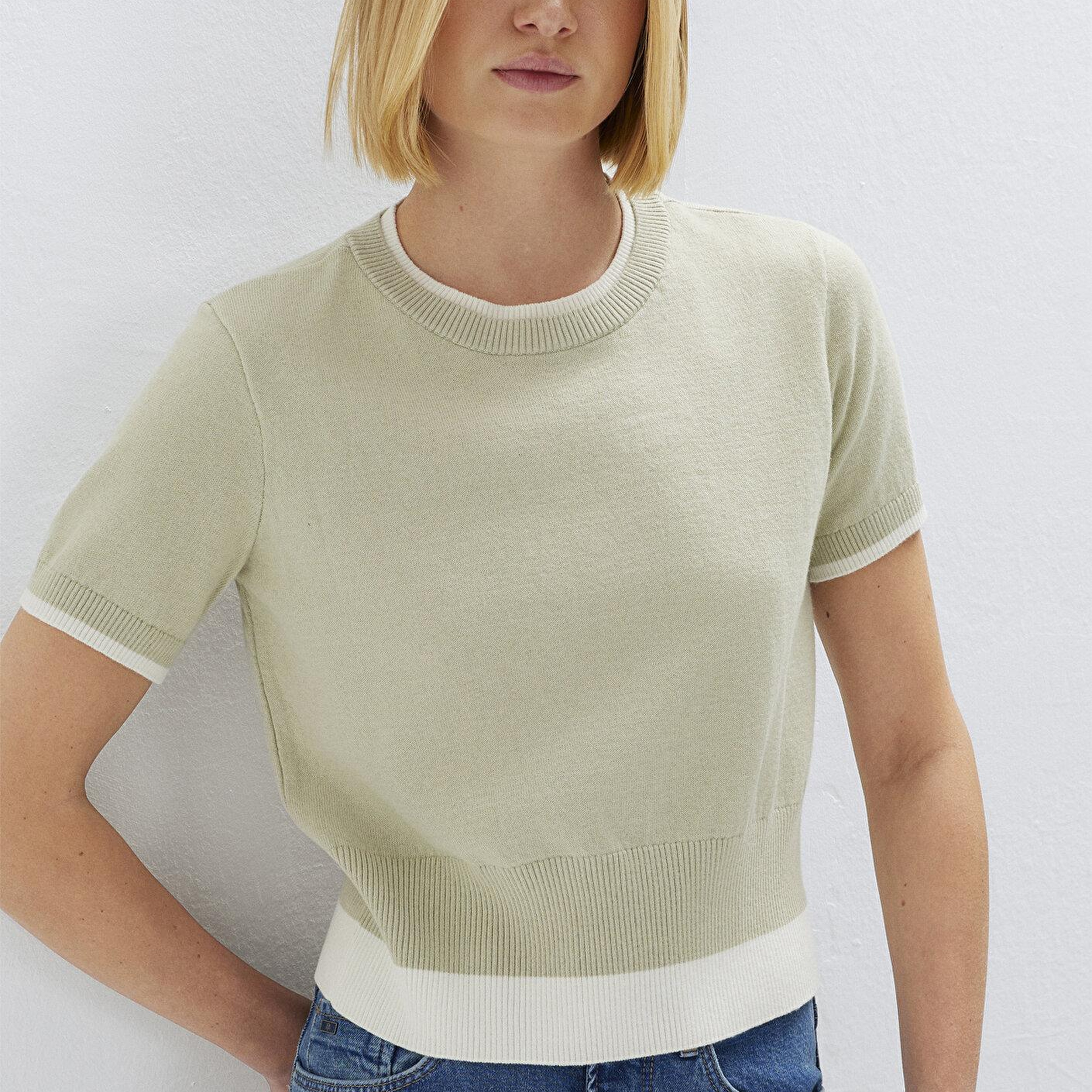 Mavi Yeşil Kazak Slim Fit / Dar Kesim 1710847-71677